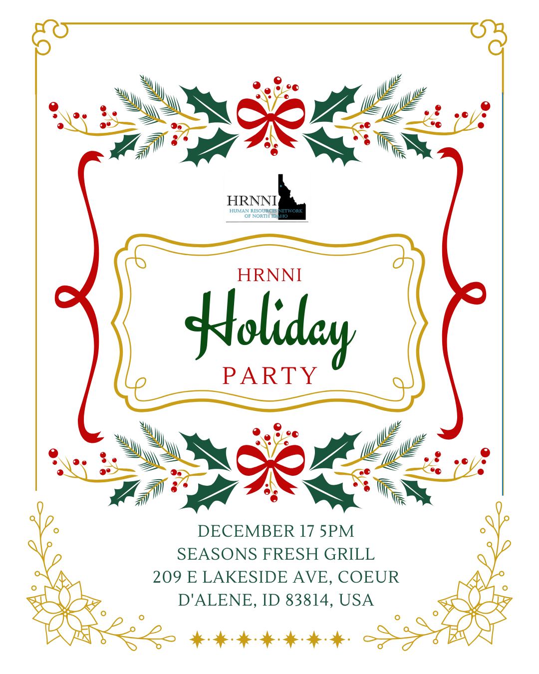There’s still time to join us! 🎄HRNNI’s Holiday Party is December 17th at Seasons and we’d love to celebrate with you. Good food, great company, and a chance to unwind with your HR community before the new year.
