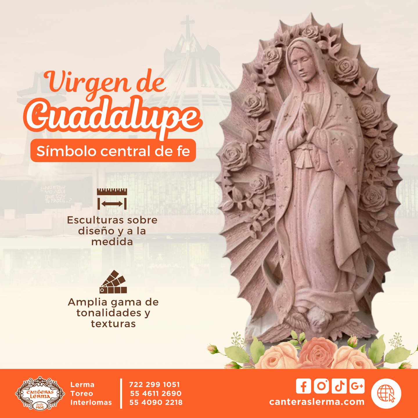 Mañana celebramos a la Virgen de Guadalupe y en Canteras Lerma nos unimos a la tradición con piezas que honran su legado 🧡. Conoce nuestras esculturas 📲 https://www.canteraslerma.com
#DíaDeLaVirgen #VirgenDeGuadalupe #12DeDiciembre #CanterasLerma #PiedraNatural #Esculturas #HechoEnMéxico #Decoración