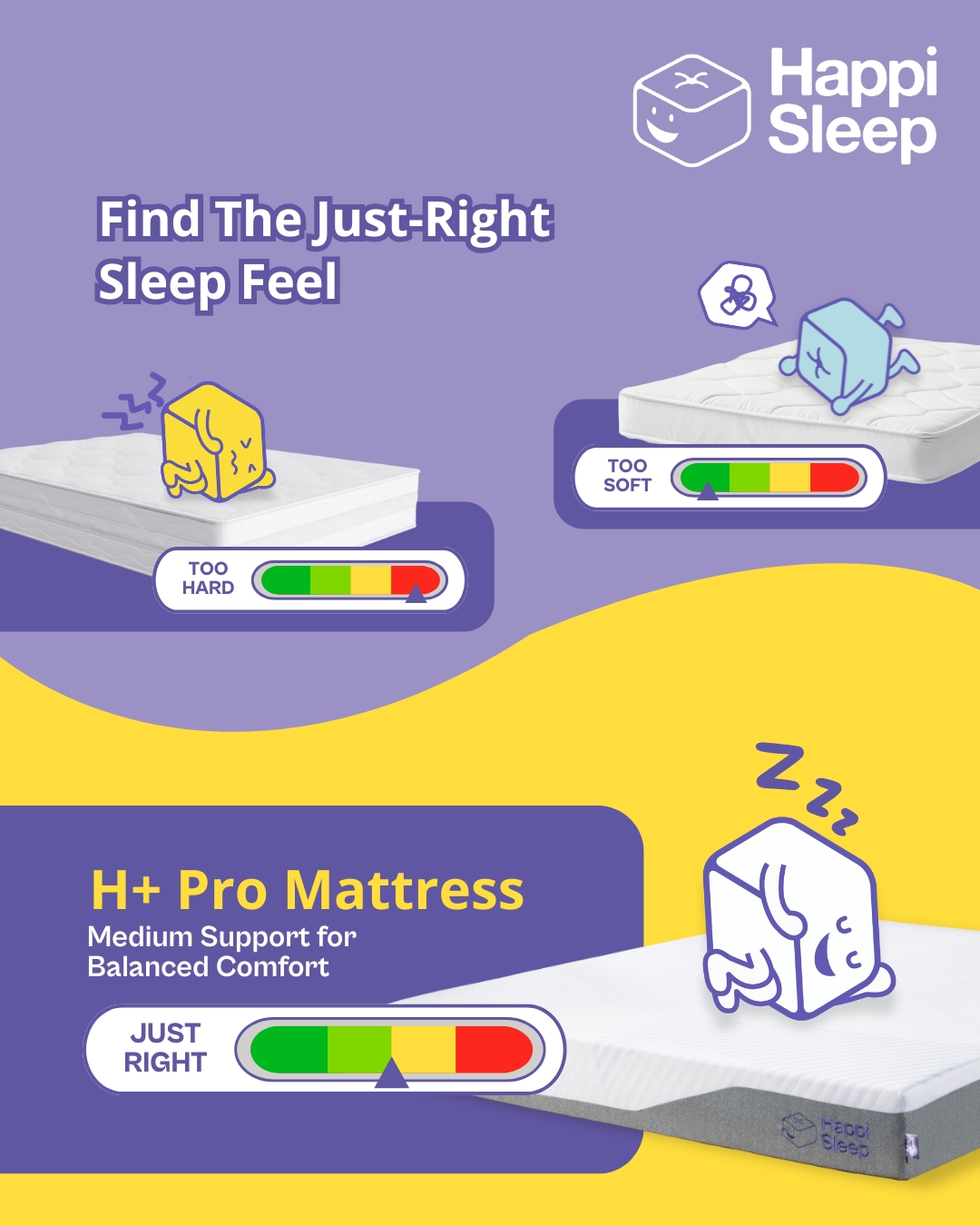 Let every night land in the sweet spot! 🥰 The H+ Pro’s medium firmness gives balanced support that feels good in any sleep position, made from high-quality sustainable fibres for added everyday comfort.
Catch happier Zzz’s with the H+ Pro today.
#HappiSleep #DreamWithUs