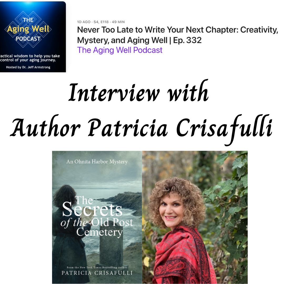 #WoodhallPress is thrilled to share #author @triciacrisafulli's Aging Well Podcast interview via link in bio.
Tricia's #newbook THE SECRETS OF THE OLD POST CEMETERY, #Book 3 of The Ohnita Harbor #Mystery #BookSeries is available via link in bio.
#mysterybook #murdermystery #historicalfiction #americanrevolution #fiction #novel #detective #sleuthdetective #spies #mysteriousmap #librarian #bookish #booklover #femaleauthor #femaleprotagonist #sequel #cemetery #cemeterystories #mustread #newrelease #NorthwesternUniversity