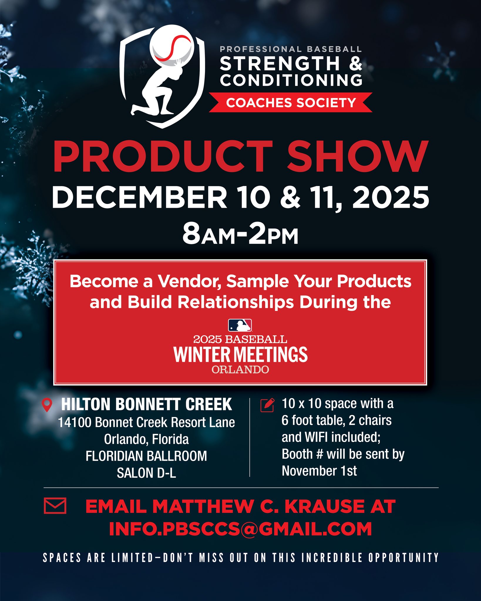 Exciting week ahead!
A huge shoutout to the Professional Baseball Strength & Conditioning Coaches Society, @pbsccs I’m excited for the Product Show and grateful for the opportunity to design this year’s flyer and vendor packet.
Fluid Graphic Design will be attending the event, held at the Hilton Bonnet Creek in Orlando, FL during the 2025 MLB Winter Meetings, and I’m looking forward to connecting, learning, and supporting the teams who make baseball stronger behind the scenes. ⚾️
#FluidGraphicDesign #pbsccs #MLBWinterMeetings #EventBranding #DesignInSports