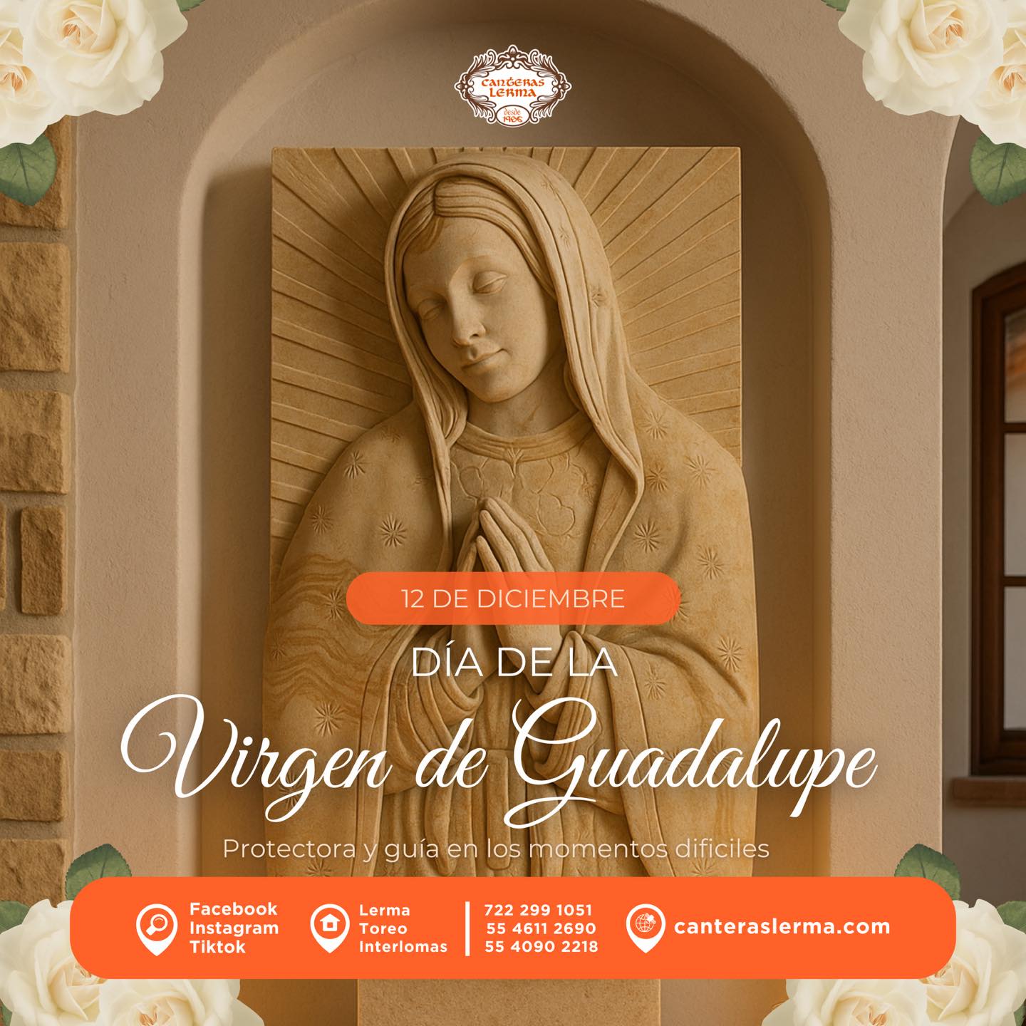 En este 12 de diciembre honramos a la Virgen de Guadalupe 🧡, con esculturas labradas en piedra natural, creadas para acompañar tus espacios de fe 📲 https://www.canteraslerma.com
#VirgenDeGuadalupe #12DeDiciembre #LaGuadalupana #CanterasLerma #PiedraNatural #Esculturas #TradiciónMexicana #HechoEnMéxico