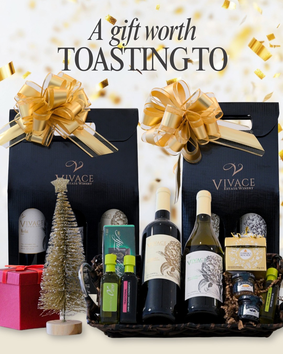 Enjoy complimentary local delivery on orders over $70, and complimentary Ontario shipping with any case of 12. 🍷 Celebrate the season the Vivace way — with exceptional wines and decadent delights. 🎁 Not sure what to gift? A Vivace gift card is always a beautiful choice. ✨
Shop now at: vivace-estate-winery.square.site/s/shop