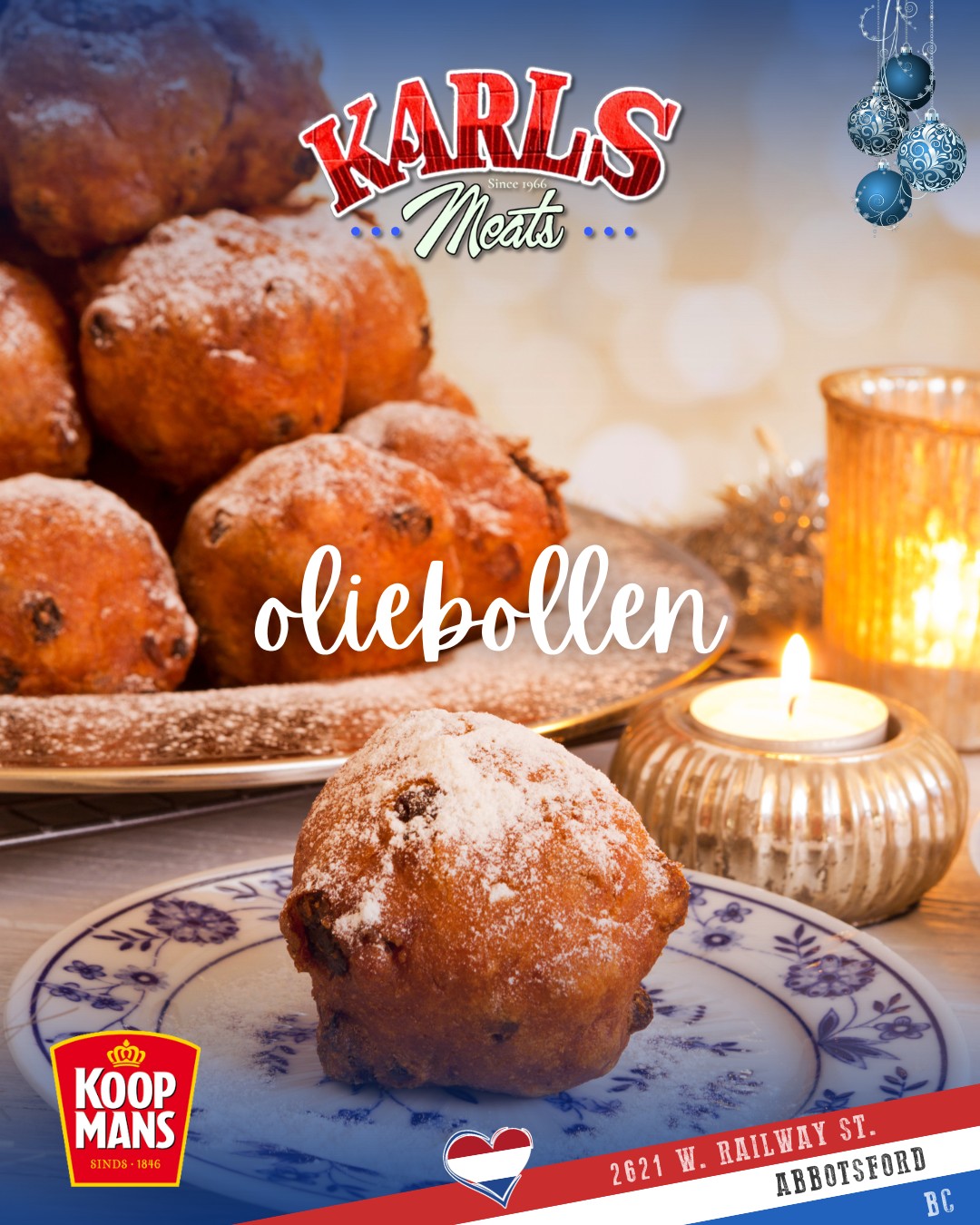 🎄✨ Bring Home a True Dutch Holiday Tradition! 🇳🇱
Koopmans Original Oliebollen Mix is on our shelves — for the festive season! Whether you’re reliving childhood memories or trying oliebollen for the first time, this mix makes it easy to whip up warm, fluffy, golden treats right at home. 🍩✨
Here’s what you get with Koopmans Oliebollen Mix:
✔️ A real Dutch holiday tradition
✔️ From a brand trusted for generations
✔️ Made with simple, quality ingredients
✔️ That tastes REALLY good
Pick up a box today and make your home smell like Christmas in the Netherlands! 🎅🇳🇱❤️
Smakelijk eten!
— The Karl’s Meats Team
Visit us:
📍 2621 W. Railway St, Abbotsford, BC
📞 (604) 859-9011
#KarlsMeats #Oliebollen #DutchHeritage #HolidayBaking #Koopmans #SupportLocal #AbbotsfordEats #FestiveSeason