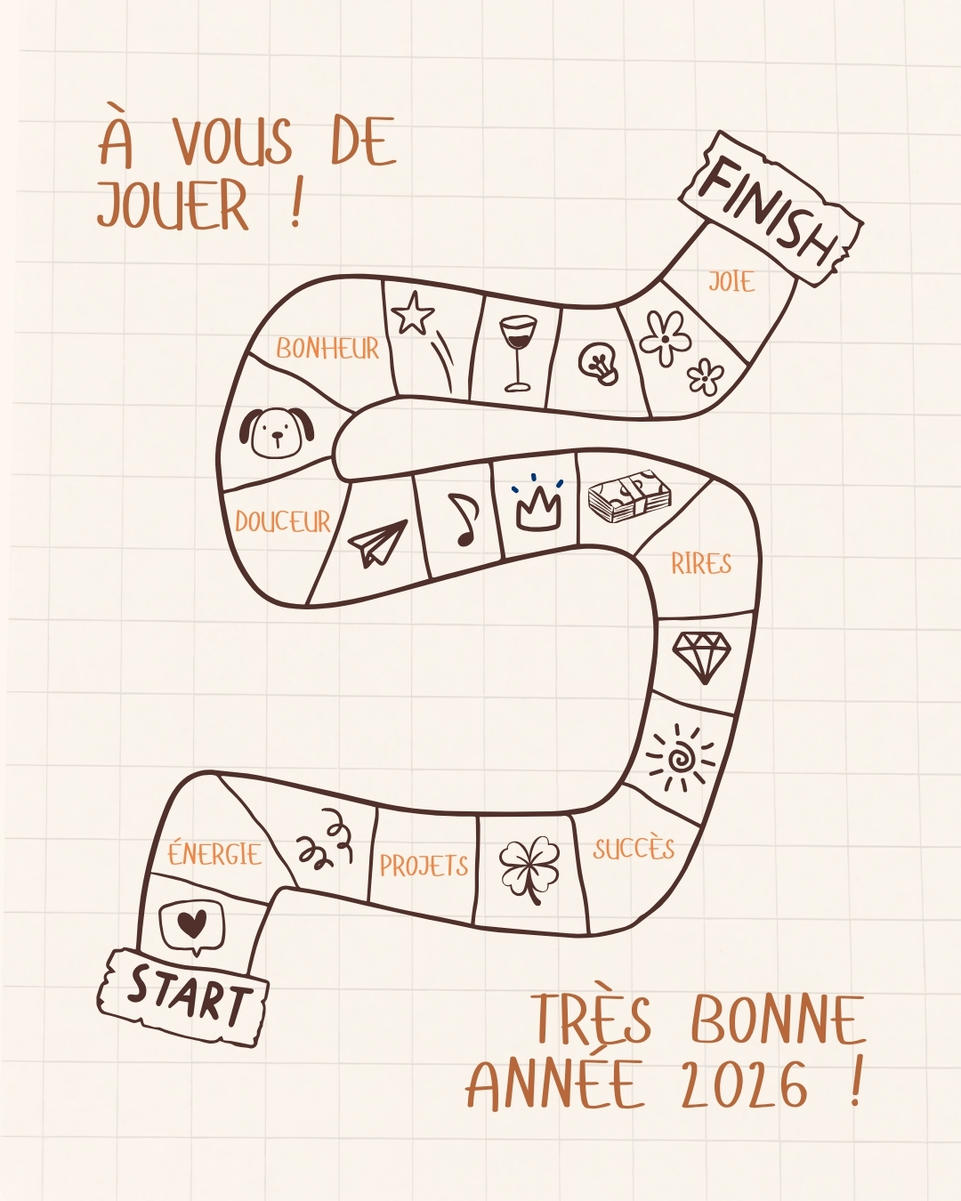 🎉✨ Bonne année 2026 ! ✨🎉
Que cette nouvelle année vous offre de belles aventures, des moments de joie, des éclats de rire et de magnifiques réussites.
À vous de jouer pour en faire une année lumineuse et pleine de douceur ! 🎲💛
MERCI POUR VOTRE FIDÉLITÉ ET VOTRE CONFIANCE TOUT AU LONG DE 2025.
Brigitte