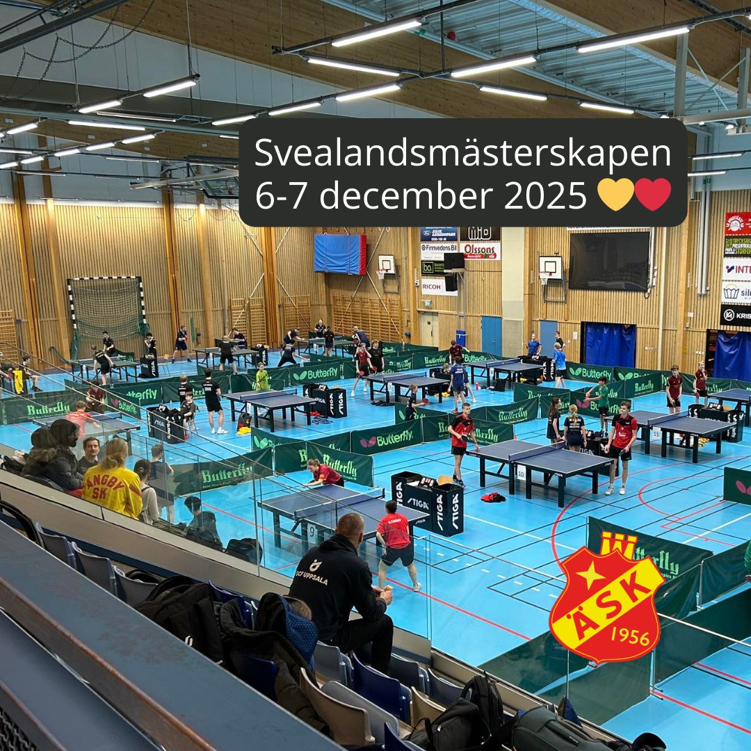 DEL 1: Fantastiska pingisdagar i början av december! Ängby SK har varit representerade på flera håll den här helgen – från Finlandia Open, till Svealandsmästerskapen, och hemma i Vinstahallen där vi arrangerade säsongens sista Ungdomspool. 🏓💛
I Svealandsmästerskapen spelade många av våra ungdomar fantastiskt fint och vi fick med oss flera starka pallplatser. Här är våra toppresultat:
Herrjunior dubbel – Love & Alexander 🥇
Damsingel öppen – Laurynne 🥇
Flickor 14 – Juno 🥈
Herrsingel öppen – Alve 🥉
Damjunior 18 – Emilia 🥉
Mixed dubbel – Laurynne & Albin 🥈
Mixed dubbel 14 – Juno & Sixten 🥇
Mixed dubbel 18 – Julia & Alexander 🥈
P11 Pingisiaden – Dominik 🥇
Damjunior 20 – Laurynne 🥇
Flickor 16 – Juno 🥈
Herrjunior 20 – Albin 🥈
Stort grattis till alla medaljörer – och ett varmt tack till alla våra fantastiska föräldrar och ledare!
Vi vill också skicka ett lika stort heja till alla som deltog, kämpade och visade fin laganda. Vi är stolta över var och en av er. 💛🏓❤️
Tack även till alla som bidrog till en riktigt härlig avslutning på Ungdomspoolerna.
Heja Ängby! 💛❤️🏓