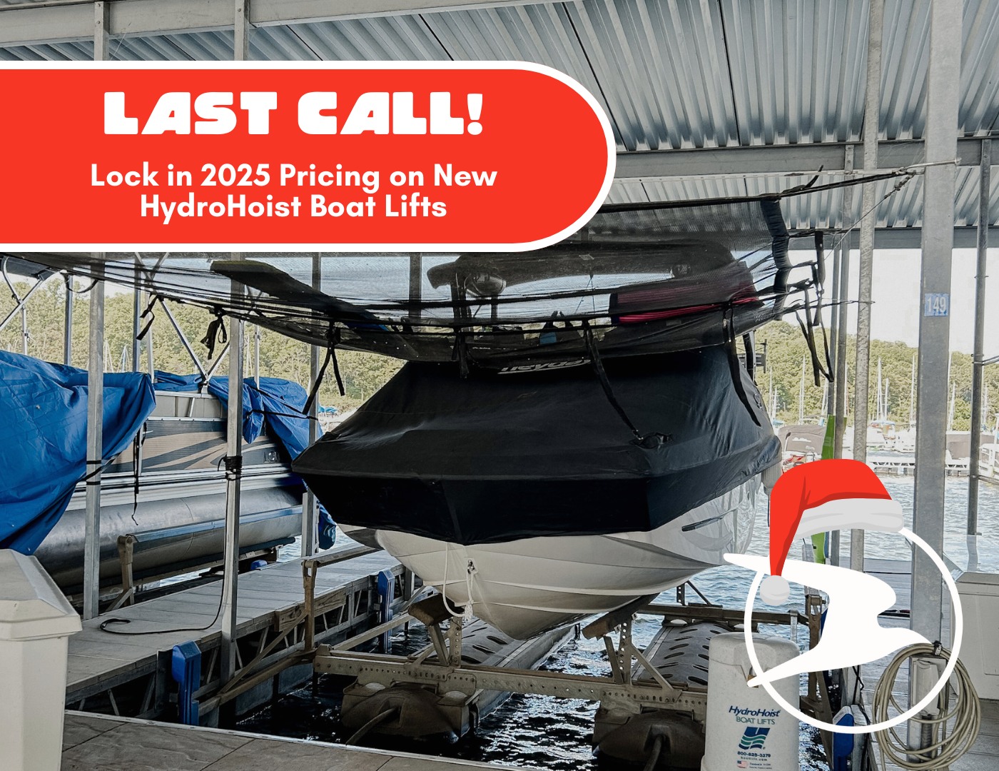 Don't forget to add a new boat lift to your Christmas wishlist this year!🎅
Order your new lift by December 15th to secure current rates.🎁
Not ready to buy? Ask about our NEW lift leasing option (available in 12x28 slips only).
Reach out to garrett@clintonmarina.com for a quote or more info!🎄