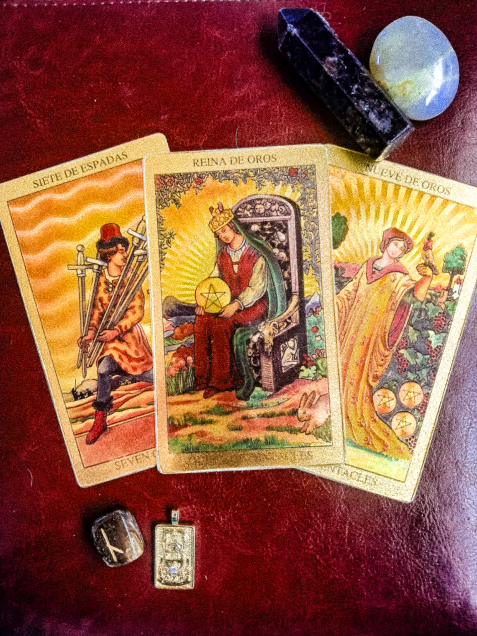 ✨ Daily Tarot Pull — December 11, 2025 ✨
Cards: Queen of Pentacles (Center) • Seven of Swords (Lean Into) • Nine of Pentacles (Avoid)
I woke up this morning with a quiet unease in my chest — not fear, but awareness. Before the cards were even drawn, the energy was already speaking through early messages and shifting conversations. Today carries a very specific current: move with intention, protect what’s growing, and keep your blessings close to the body.
The Queen of Pentacles rises as the central energy, grounding the day in stability and long-term support beginning to take form. This Queen often appears when finances, opportunities, or resources are aligning in ways that nourish and sustain you. Her message today is simple: something solid is taking shape — and it deserves protection and maturity.
The Seven of Swords is the energy to lean into. This is strategic quiet, sacred privacy, and intentional movement. Not every plan should be spoken aloud. Not every blessing should be shared. Financial shifts are aligning, but they need silence to root. This card asks you to be discerning and subtle today — trusting your intuition more than outside validation.
The Nine of Pentacles is the energy to avoid. In this position, it cautions against premature celebration or assuming your work is complete before the foundation is fully secured. Don’t display your progress. Don’t get too comfortable too early. Stay humble, stay grounded, and keep your movements discreet.
Today’s message:
A blessing is forming — financial, foundational, stabilizing — but it must be protected. Move quietly. Guard your growth. Let your life unfold in the privacy it deserves.
#DailyTarot #TarotOfTheDay #TarotReading #IntuitiveGuidance #EnergyReading #SpiritualPath #WitchcraftCommunity #MysticLife #TarotReadersOfInstagram #EarthMagic #DivineTiming #RootedWisdom #SacredSilence #ModernMystic #WanderingsOfASpiritualist