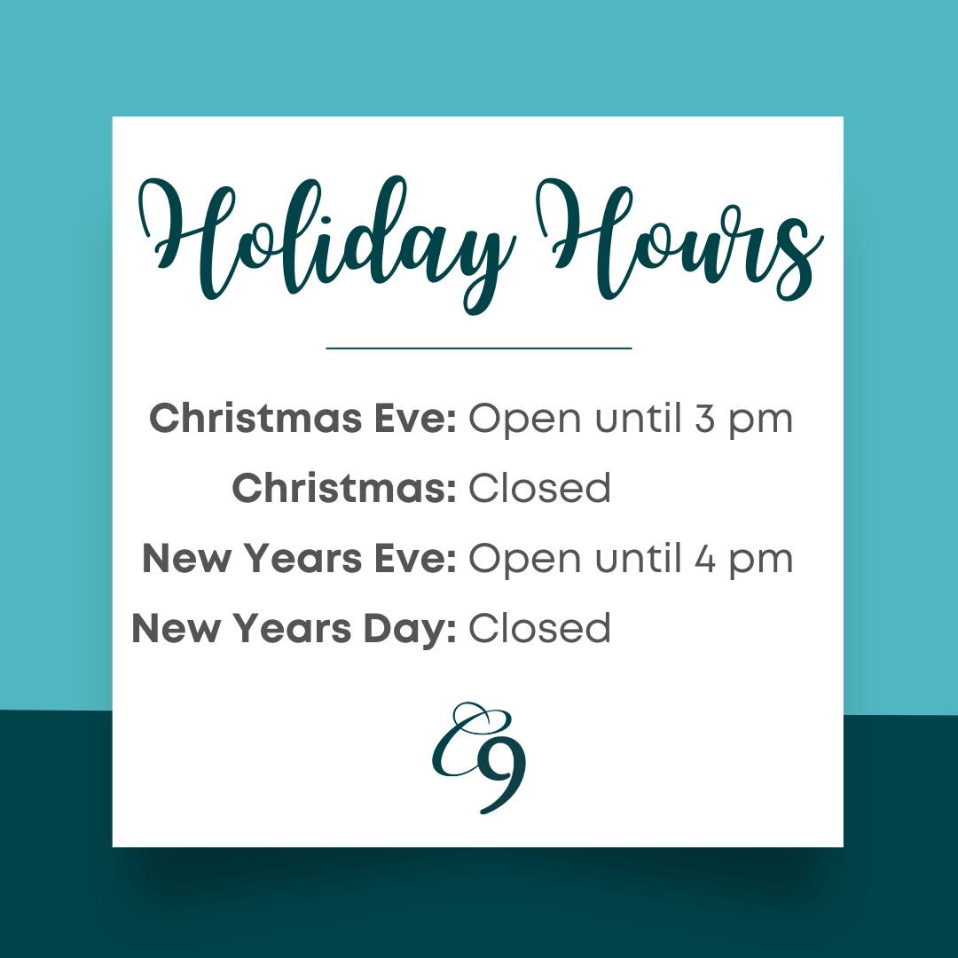 While the holidays are in full swing, check out our holiday hours so you know exactly when we are open!
Any time during our regular schedule or the listed holiday hours, you can stop by and grab a gift card in person. Our holiday sale is running strong with buy 100 and get 20 more.
#cloud9hairandspa #indyhair #giftcards