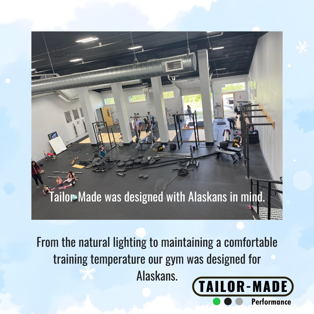 Unlock your full potential at Tailor-Made Performance, where strength training meets community connection! 🛠️ Our expert programming focuses on compound lifts, recovery, and socials to fuel your growth. 👥 Join our tight-knit fitness family, whether in-house or partnering with like-minded gyms like Fairbanks Barbell Club and Northside Athletics. Together, let's build unstoppable strength - no giant gym required! 💪 #StrengthTraining #FairbanksAK #CommunityLifting #TailorMade4Me #AlaskaStrong