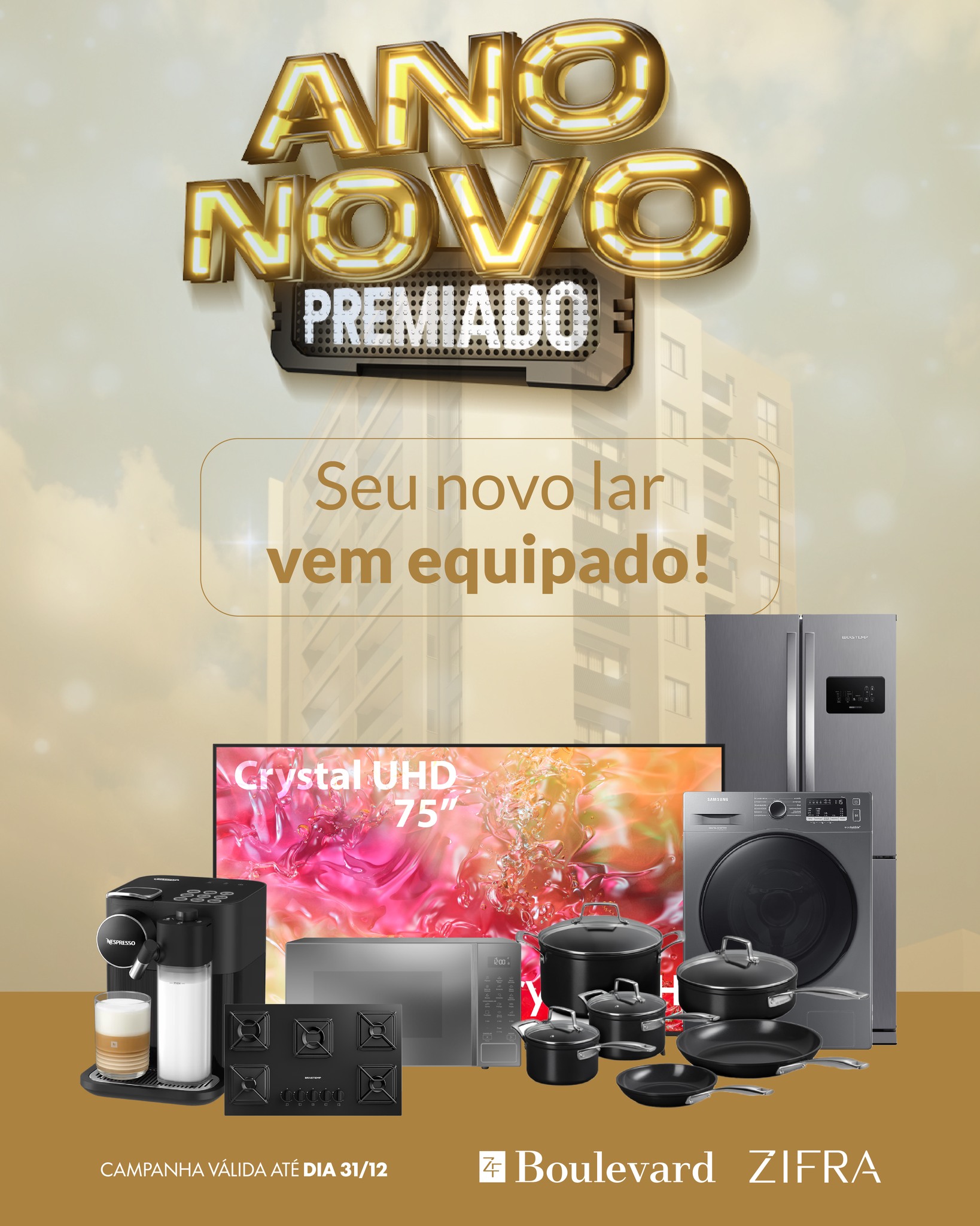 Seu novo apartamento no ZF Boulevard já chega equipado! 💛
Um conjunto completo para quem quer começar a nova fase com facilidade e qualidade. Arraste para ver cada detalhe ➡️