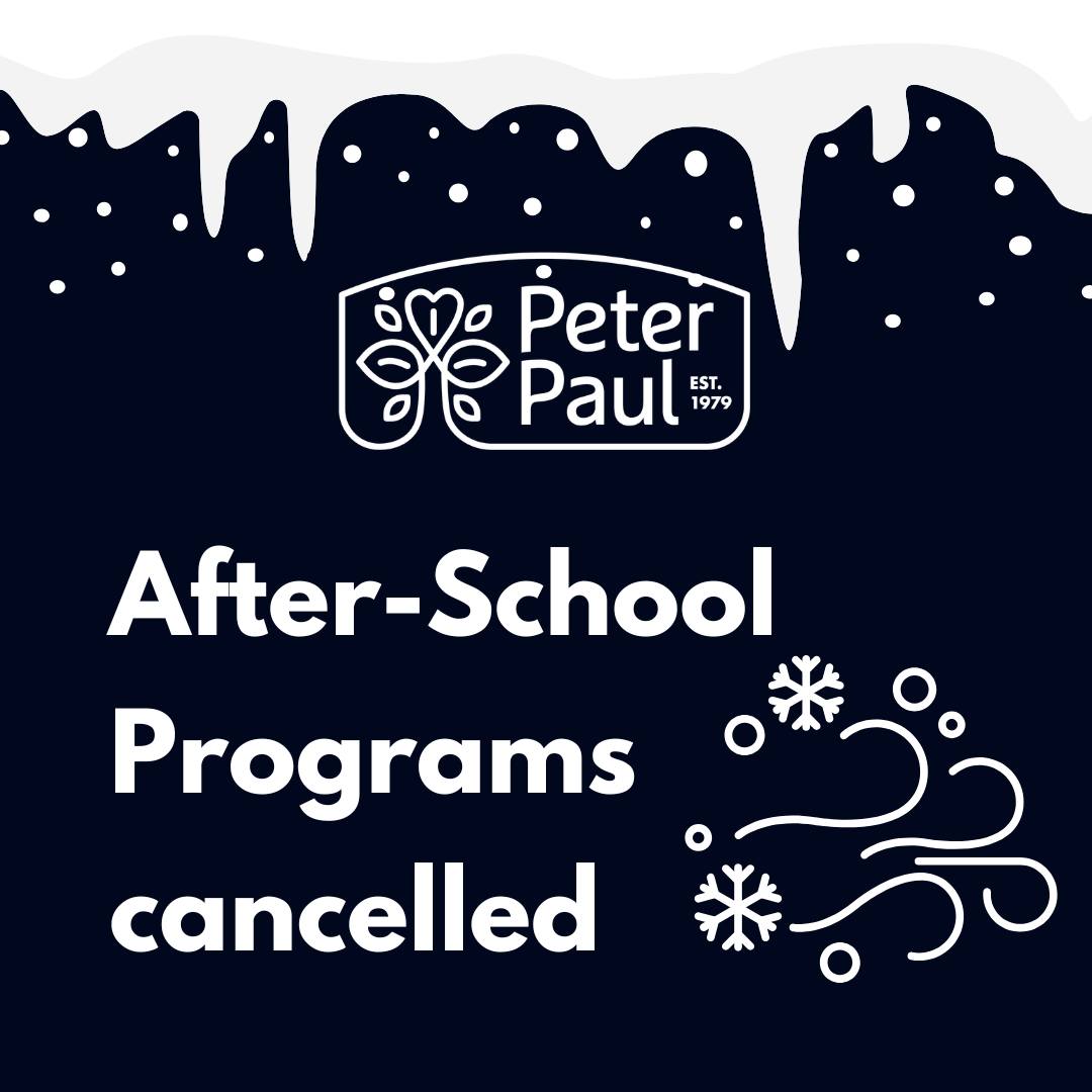 After-School Programs are cancelled due to road conditions. Be safe and enjoy the snow day!