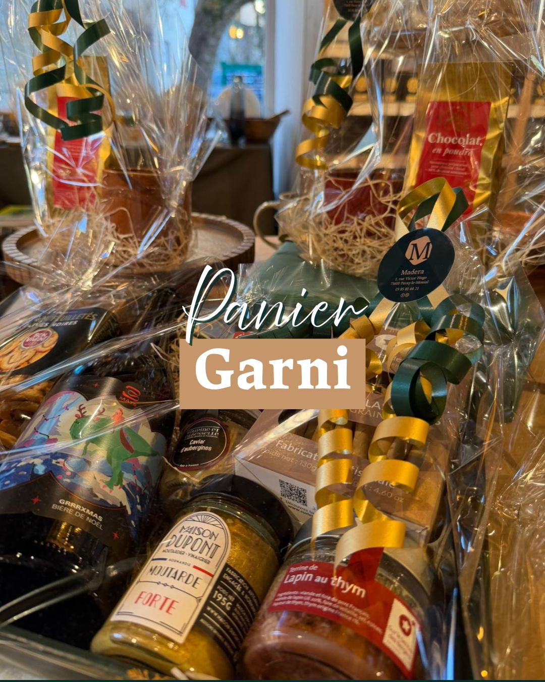 🎁✨ Composez votre panier garni ✨🍷
En boutique, choisissez parmi nos produits d’exception pour créer un panier gourmand sur mesure.