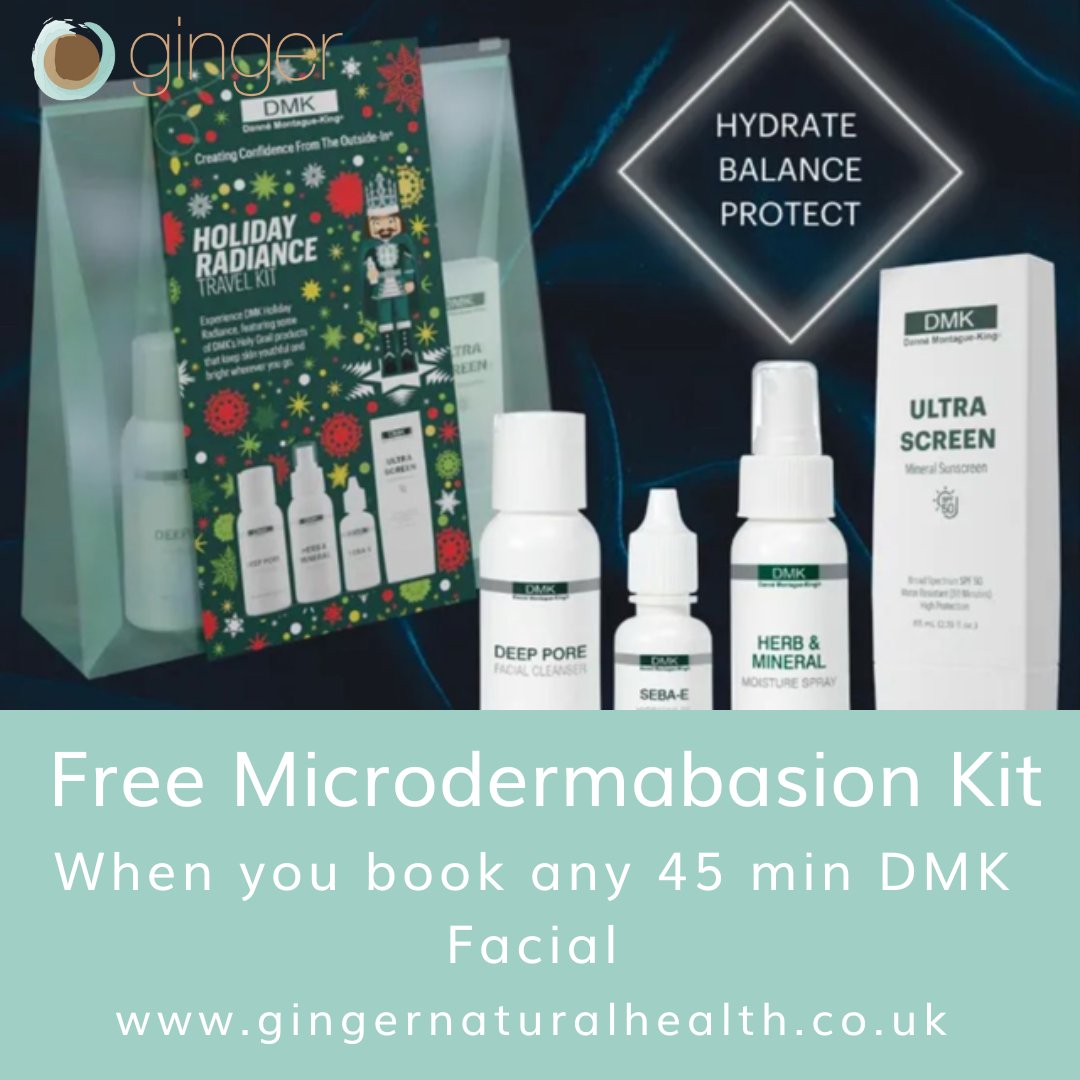 Book any 45 Minute DMK Facial with Soha for £85. Plus get A FREE Microdermabrasion and 30% off on DMk Christmas Holiday Kit Original price £144, Now £84.50
Available until 31.12.25
Book online or call 01727 869929
