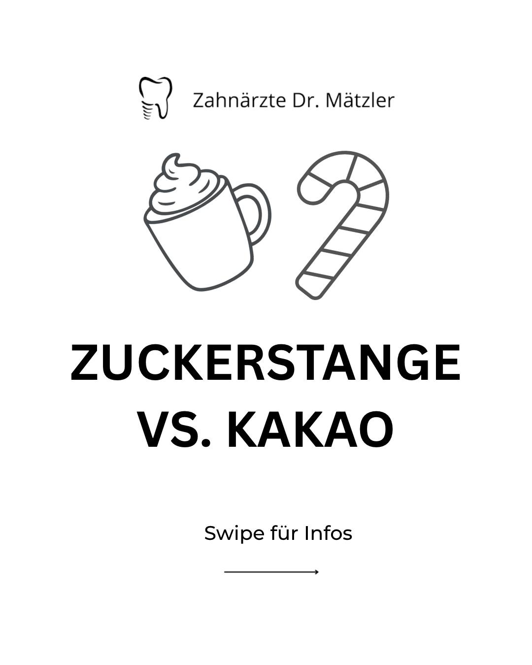// 𝗭𝘂𝗰𝗸𝗲𝗿𝘀𝘁𝗮𝗻𝗴𝗲 𝗼𝗱𝗲𝗿 𝗞𝗮𝗸𝗮𝗼 – 𝘄𝗮𝘀 𝗶𝘀𝘁 𝘀𝗰𝗵ä𝗱𝗹𝗶𝗰𝗵𝗲𝗿 𝗳ü𝗿 𝗱𝗶𝗲 𝗭ä𝗵𝗻𝗲? 🦷
𝗞𝗮𝗸𝗮𝗼 ☕
Heiße Schokolade umspült alle Zahnflächen – dadurch wirkt der Zucker großflächig und länger ein.
𝗭𝘂𝗰𝗸𝗲𝗿𝘀𝘁𝗮𝗻𝗴𝗲𝗻 🍭
Zuckerstangen werden vor allem dann kritisch, wenn man sie lange lutscht. Je länger der Zucker im Mund bleibt, desto schädlicher ist er für die Zähne.
#drmätzler #zahnarzt #dornbirn #zahnarztpraxis #zahnarztpraxisdornbirn #zahnarztdornbirn #ernährung