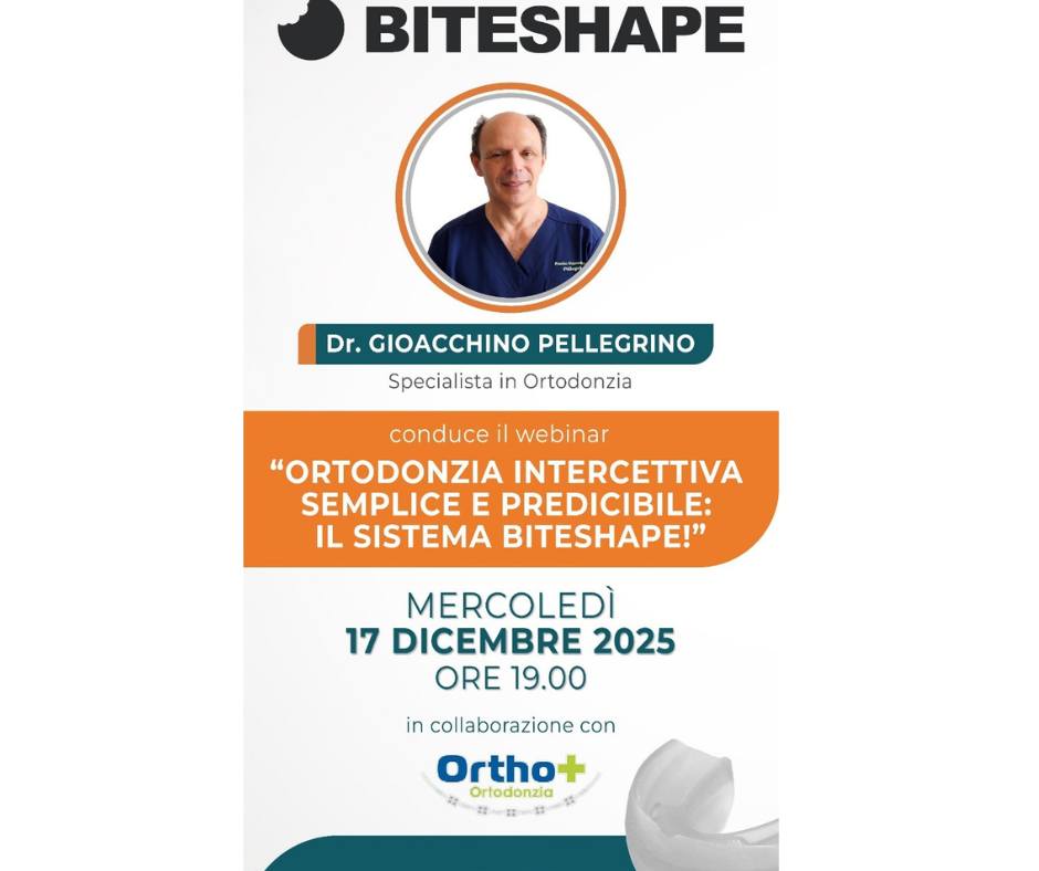 🎓 Webinar Gratuito – Ortodonzia Intercettiva Semplice e Predicibile
“Il sistema Biteshape!”
📅 Ore 19:00
Con il Dott. Gioacchino Pellegrino
Se ti occupi di ortodonzia intercettiva, questo è un appuntamento da non perdere!
Il Dott. Pellegrino presenterà il sistema Biteshape, un metodo customizzato, pensato per semplificare il lavoro clinico e rendere più predicibili i risultati.
👉Un’occasione da non perdere
🔗 Iscriviti gratuitamente e riserva il tuo posto:
https://bit.ly/4pCqU0w
#ortodonziaintercettiva #ortodonziaintercettiva #ortodonzia