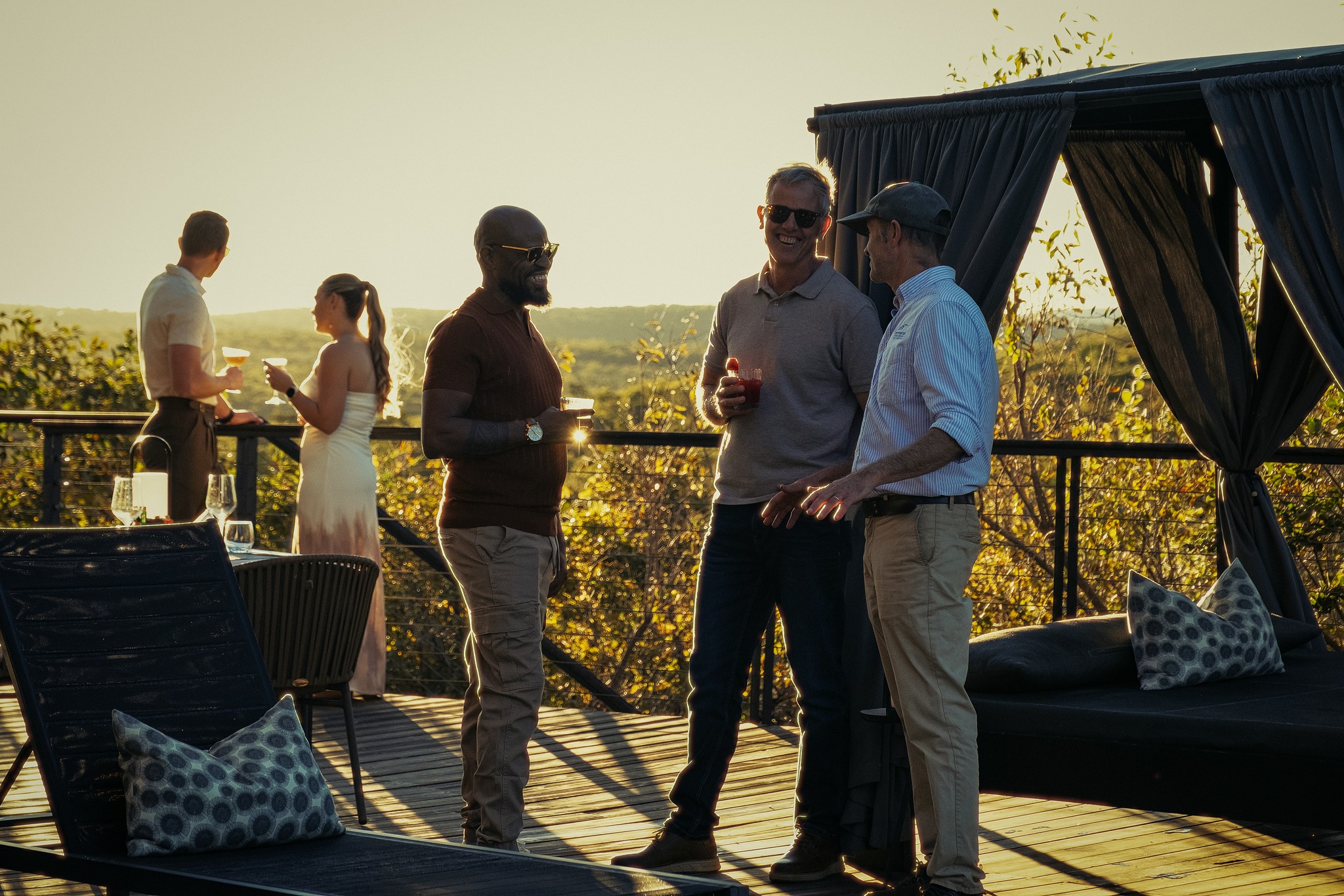 Golden hour on the deck - drinks in hand, stories flowing, and the bush stretching endlessly below.
At 57 Waterberg, these are the moments that linger long after the sun has set.
#57Waterberg #SafariEvenings #BushSundowners