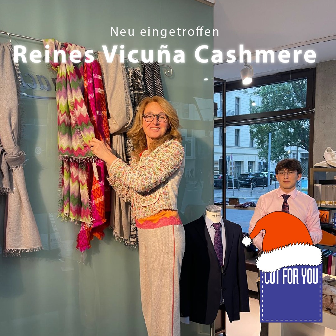 Vicunja-Cashmere gehört zu den edelsten Naturfasern überhaupt 🦙 gewonnen von den frei lebenden Vicunjas in den Anden, die nur alle zwei bis drei Jahre schonend geschoren werden dürfen.
Die Faser ist außergewöhnlich leicht, selten und verfügt über eine natürliche Wärmeleistung, die selbst hochwertigen Cashmere übertrifft.
Unsere neuen Schals von Cashmere Blues werden vollständig in Handarbeit gefertigt, jeder einzelne ist ein Unikat, das aus jahrhundertealter Textiltradition entsteht.
Wer in ein Vicunja-Accessoire investiert, entscheidet sich für langlebigen Luxus, kompromisslose Qualität und ein Accessoire, das über Jahre hinweg Freude bereitet.
Übrigens: Mit dem Erwerb von Maßbekleidung tragen Sie dazu bei, unsere Umwelt zu entlasten. Bei Cut For You wird kein Kleidungsstück produziert, das nicht auch den Weg zu Ihnen, unseren geschätzten Kunden, findet. Das Vernichten von riesigen Mengen nicht verkaufter Kleidungsstücke nach jeder Saison entfällt bei uns. Hinzu kommt, dass Ihnen unsere Kleidungsstücke durch eine hochwertige Fertigung und besten Materialien lange Freude bereiten werden. Maßbekleidung ist gelebte Nachhaltigkeit.
Cut For You ist Berlins Maßbekleider für Damen und Herren - im Regierungsviertel seit 2003. Wir sind stolz darauf, mehr als 6.000 Kunden betreuen und von unserem ausgezeichneten Preis-Leistungsverhältnis überzeugen zu dürfen. Neben einer persönlichen Beratung setzen wir auf die Unterstützung von 3-D-Bodyscannern, um eine perfekte Passform Ihrer Maßbekleidung zu erzielen.
Wir freuen uns auf Sie! Vereinbaren Sie gleich Ihre ganz persönliche Maßnahme unter 030-28099981 oder unter cutforyou.com/terminvereinbarung
#cutforyou #berlin #maß #madetomeasure #mtm #maßhemd #maßanzug #mode #herrenmode #damenmode #luxus #individual #mitte #regierungsviertel #3dbodyscanner #3d #bodyscanner #cut #frack #smoking #vanlaack #scabal #gentleman #maßtage #blackfriday #angebot #gutschein
