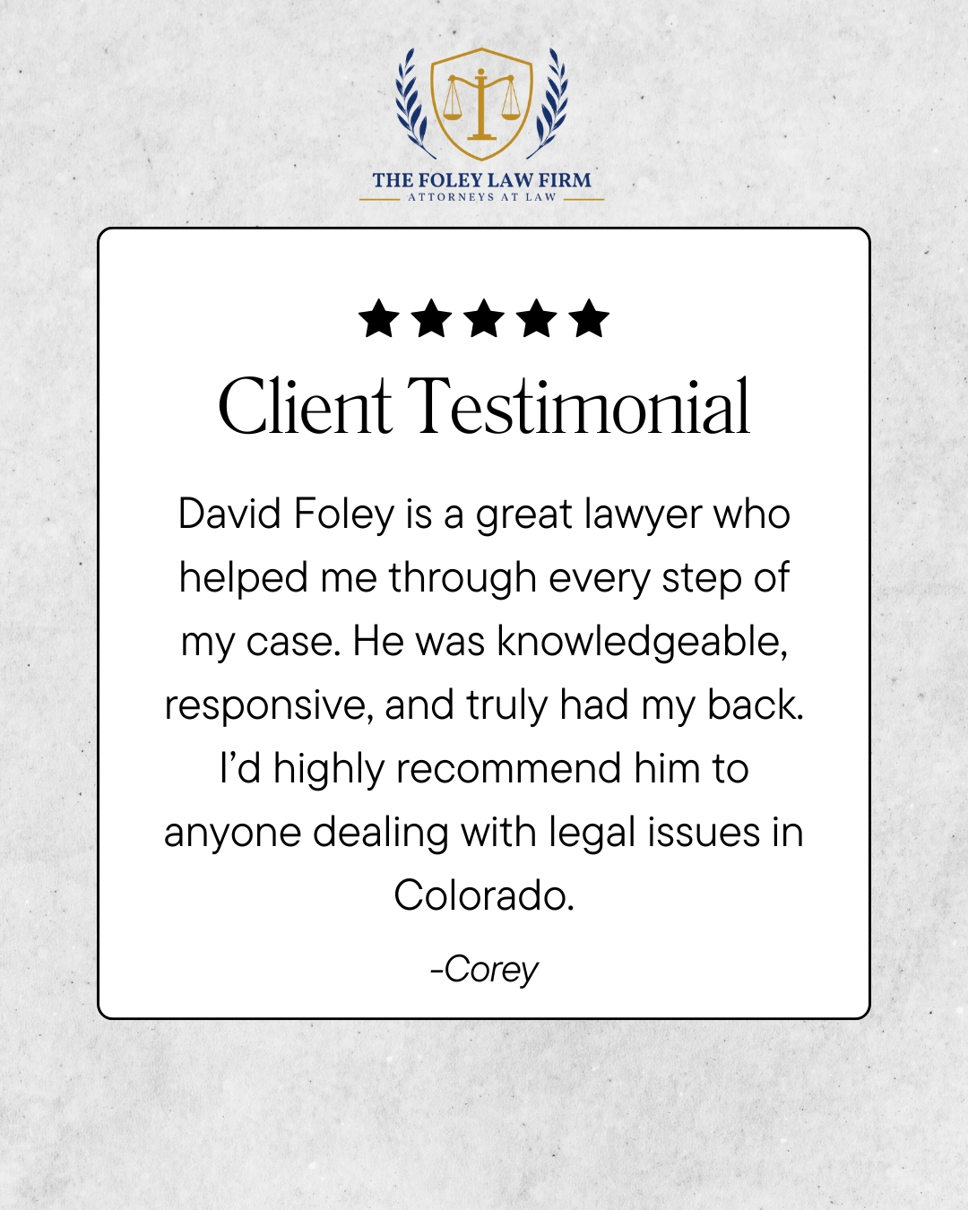 Navigating legal issues requires a lawyer who is knowledgeable, responsive, and truly has your back. That's the commitment we make to every client.
If you need reliable representation, David Foley is ready to serve as your guide. 🤝
#TheFoleyLawFirm #CriminalDefenseAttorney #criminaldefense