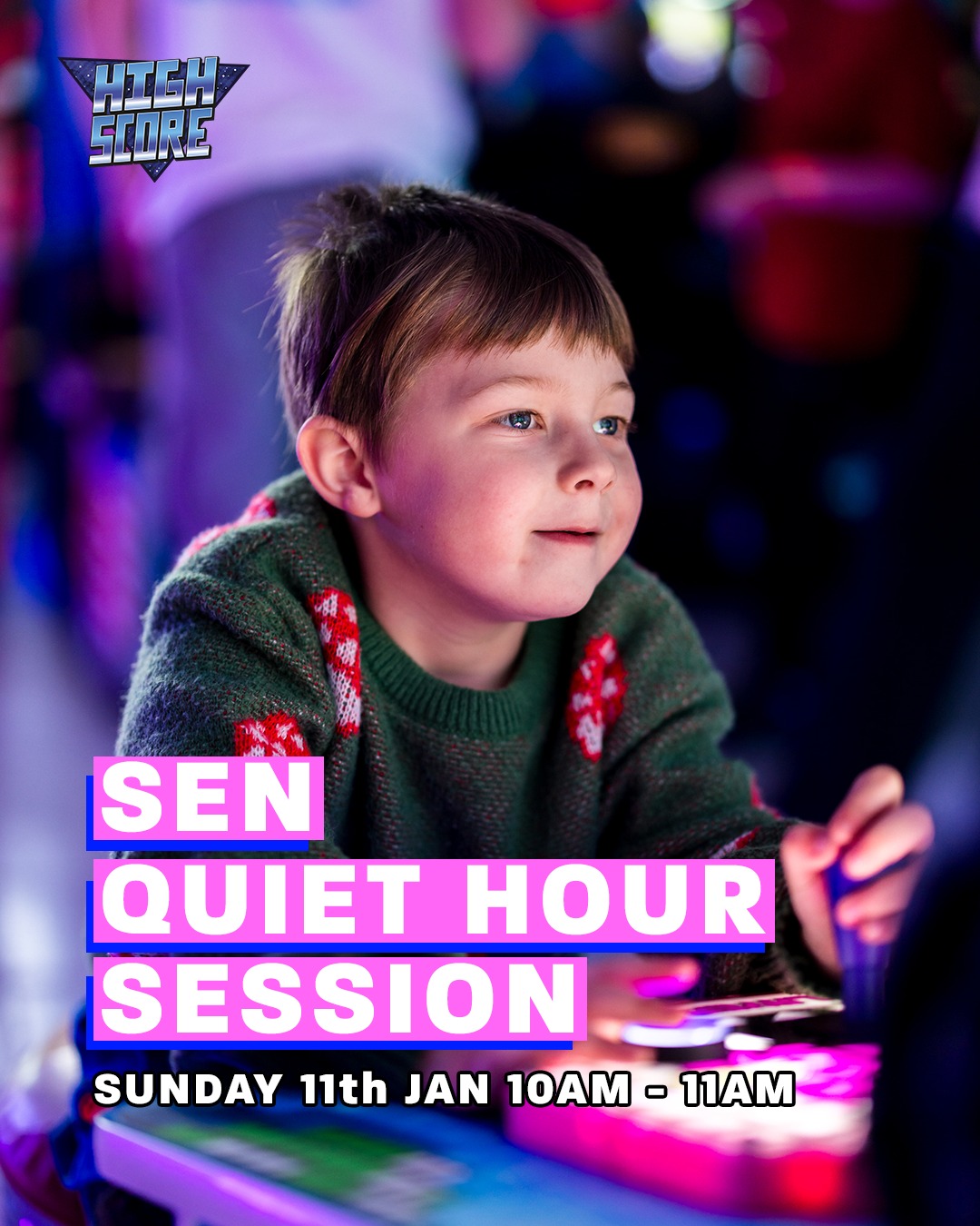Our next SEN Quiet Hour session is just around the corner!
📅 Date: Sunday, 11th January, 10am - 11am
📍 Location: High Score Arcades
Need a calmer environment to game in? Not to worry, our Quiet Hour is just the place for you!
Featuring:
👾 Reduced session capacity
👾 Lights remain on
👾 Machine volumes reduced
#SEN #SEND #SENDCommunity #SENDUK #Neurodiversity #Neurodivergent #AutismFriendly #AutismAcceptance #InclusivePlay #AccessibleActivities #InclusiveFun #SENDParents #SENDKids #FamilyActivities #ThingsToDoWithKids #KidsActivities #ArcadeFun #GamingForAll #PlayWithoutLimits #FunForEveryone #KidsFun #WeekendPlans #UKParents #UKFamilies #WhatsOnUK