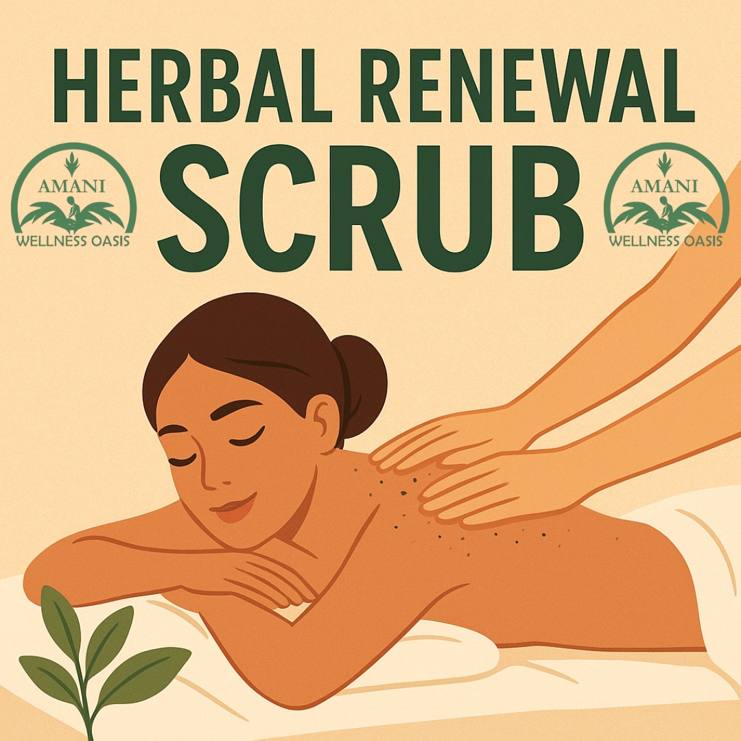 🌿 Benefits of a Herbal Renewal Scrub
✨ 1. Smoother, softer skin
The scrub lifts off dead, dry skin on the surface, which makes everything feel way smoother right away.
✨ 2. Healthier-looking glow
When that dull layer is gone, the fresh skin underneath looks brighter and more even.
✨ 3. Better circulation
The gentle rubbing motions help get your blood flowing, which can make your skin look more “awake.”
✨ 4. Extra hydration
After exfoliation, moisturizers sink in more easily — so your skin stays soft longer instead of drying out again.
✨ 5. Relaxation from herbal scents
Herbs like lavender, chamomile, mint, or rosemary can help you chill out, clear your mind, or feel refreshed, depending on the blend.
✨ 6. Helps unclog surface buildup
It's not a deep treatment, but it can help loosen surface dirt or dry flakes so your skin feels cleaner and less rough.
✨ 7. Leaves your skin feeling super refreshed
The combination of massage + herbs + exfoliation gives you that “ahhh… I feel renewed” vibe afterward.
#HerbalEnergy #herblescrub #bodyscrubs #bodyglow #healtyskin #WellnessWisdom #wellnesswisdom #amaniwellnessoasis