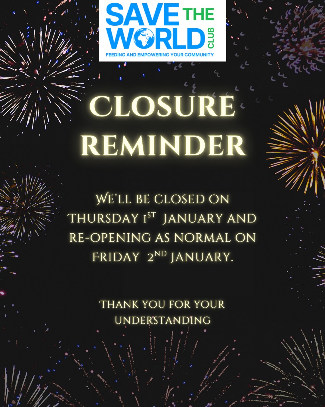 Reminder‼ We will be closed on New Years day for a well deserved break for the team 😴 so please bear that in mind when planning your visits.
Apologies any inconvenience.
Have a wonderful day from the STWC team!
#kingstonuponthames #kingston #surbiton #tolworth #newmalden #chessington #environment #environmental #charityshop #Reuse #Repair #Upcycle #PreLoved #Retro #Vintage #TemporaryClosure
