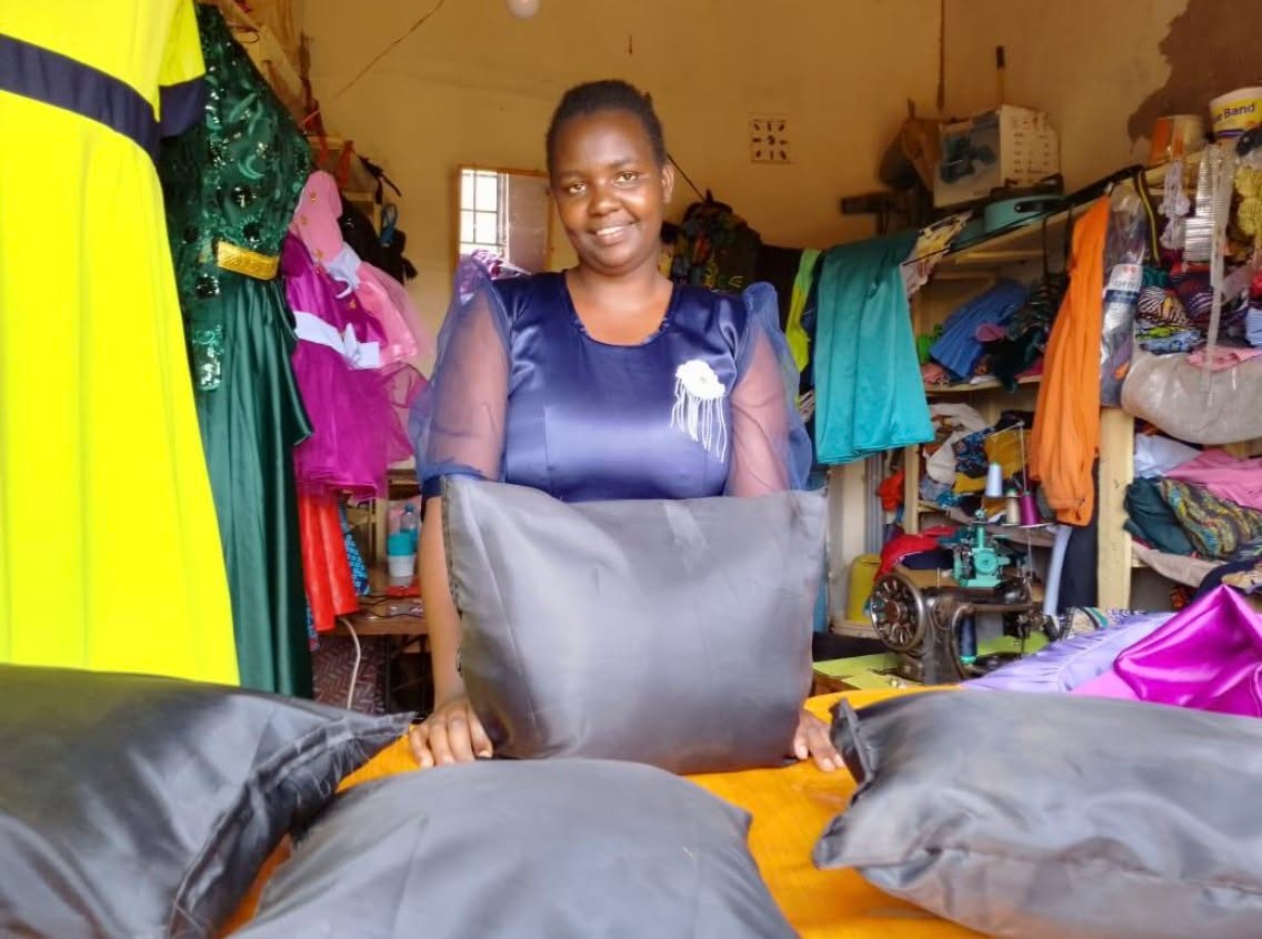 Mary Wanja in Kenya dropped out of school after she got pregnant. People in her family were disappointed, and neighbors teased her, knowing her poor family had struggled to get her into school. When Mary heard about CIFORD vocational training, funded by an SIA Grant, she requested to join the class, eager to learn. She became one of the 30 students trained at the CIFORD vocational school. When she graduated from the program, Mary received start-up funds to buy a sewing machine and open a small business using her new skills.
Today, as a young mother from Mumui Young Mothers’ Group, Mary has started a business in Kwa Koome market. She is a proud owner of a piece of land she bought after she started her business. She can support her kid and her larger family. Now, she is the pride of her parents. “You cannot believe how your intervention has really helped me," said Mary. "From the skills you have given me and the machine, I have been able to save and buy a piece of land. I am so happy.”
