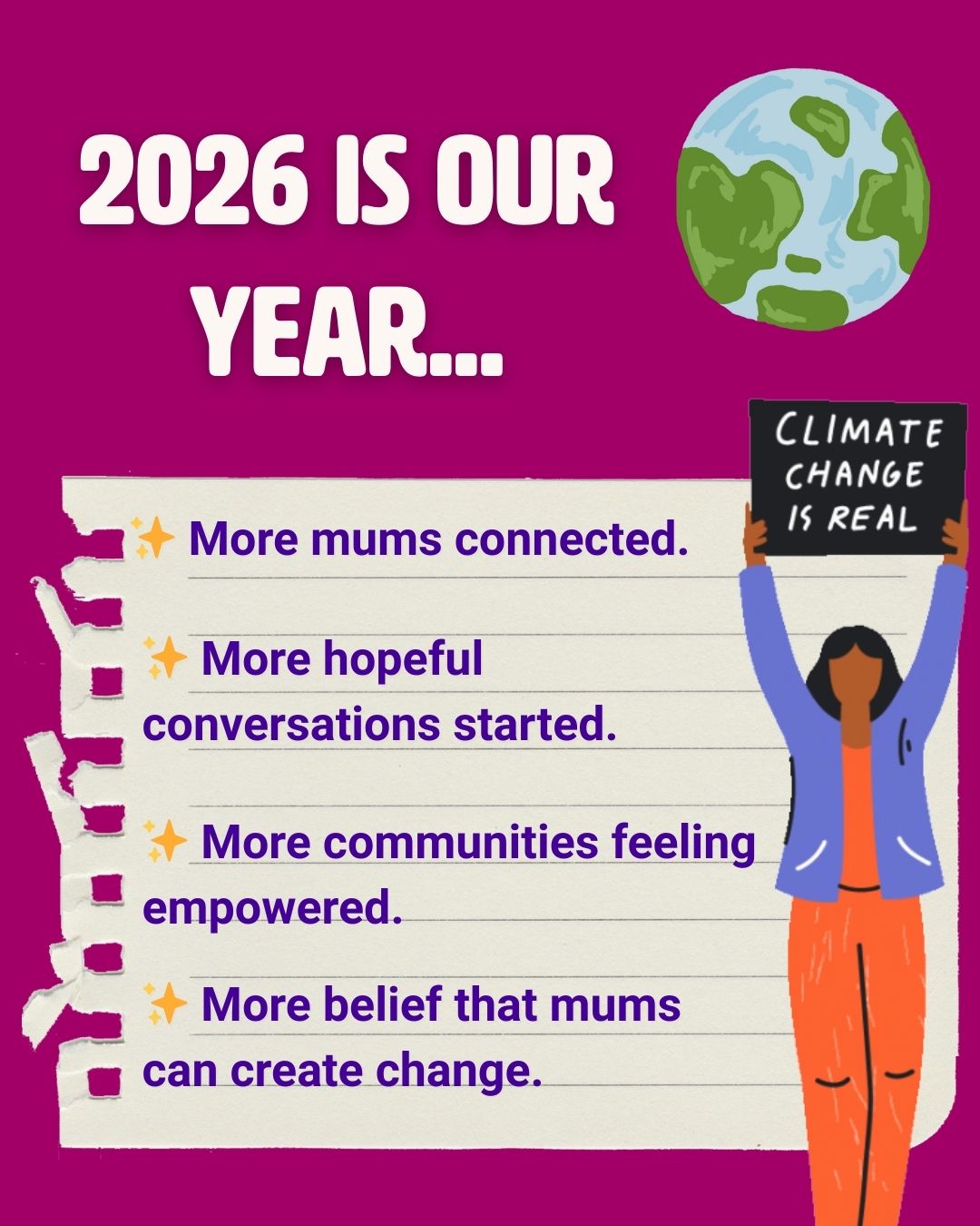 This year, we’re choosing a different kind of resolution. 💛
Not to do more.
Not to be perfect.
Just this: don’t do it alone.
In 2026, Mothers CAN is all about coming together. Sharing worries, building confidence, and taking small, hopeful steps for our kids’ futures, side by side.
If you’re feeling concerned about the world your children will grow up in, but are not sure where to start… you're exactly who this space is for.
Here’s to a year of community, courage and collective action.
We’re glad you’re here. 🌱
#MothersCAN #MothersCanTogether #MumsLeadingChange #CommunityOverPerfection #ClimateConcernedParents #UKMums #ParentingWithPurpose #CollectiveAction #HopefulFutures #LocalChange