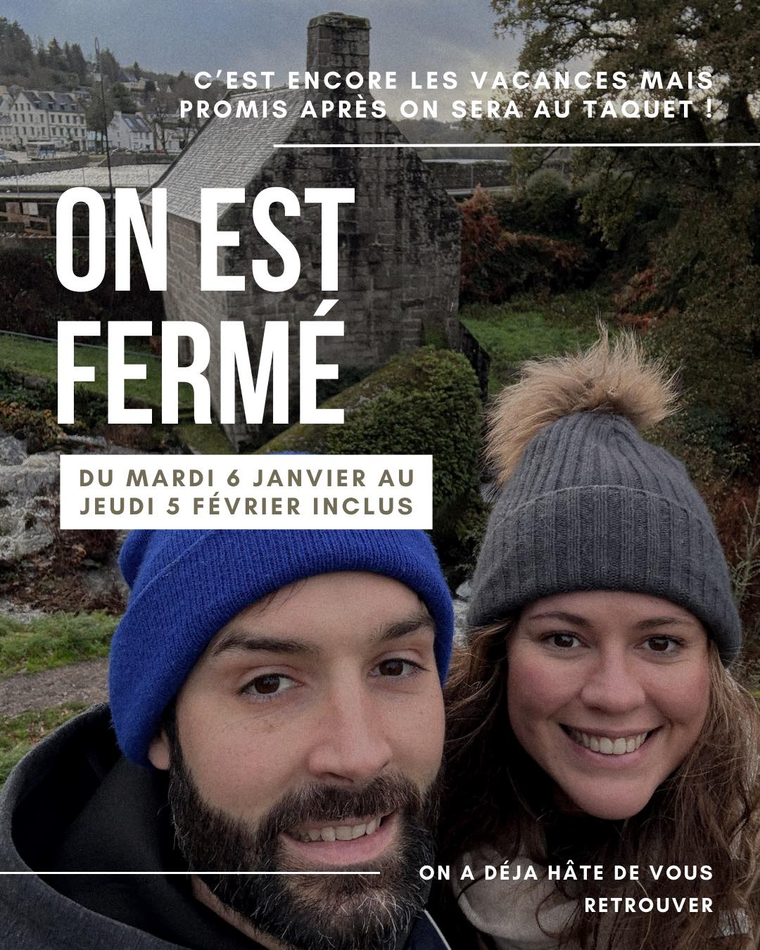 ❄️ Une bonne pause hivernale 💙
Après une année intense, gourmande et pleine de belles rencontres, il est temps pour nous de recharger les batteries.
Le restaurant Entre Nous fermera ses portes ce lundi 6 janvier à 16h pour une pause bien méritée.
Nous serons de retour à partir du mardi 6 février, prêts à vous accueillir à nouveau, vous régaler et partager de nouveaux moments chaleureux.
D’ici là, prenez soin de vous, profitez de l’hiver… et on se retrouve très vite autour d’une belle assiette 💙
-
Entre Nous
35 rue de la marine
29730 Le Guilvinec
+33 (0)2 98 92 73 56
Ouvert du jeudi au lundi 🌈
#entrenous #guilvinec #entrenousguilvinec #restaurantguilvilnec #dejeuner #diner #goûter #boireunverre #paysbigoudensud #bigoudenjoy
Crédit photo : marineburucoa