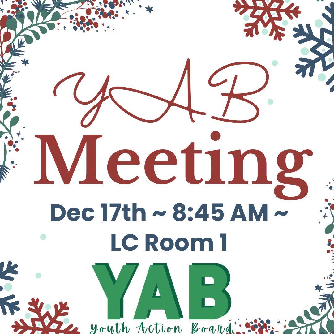 Lake Orion YAB has their last meeting of 2025 this Wednesday, 12/17!