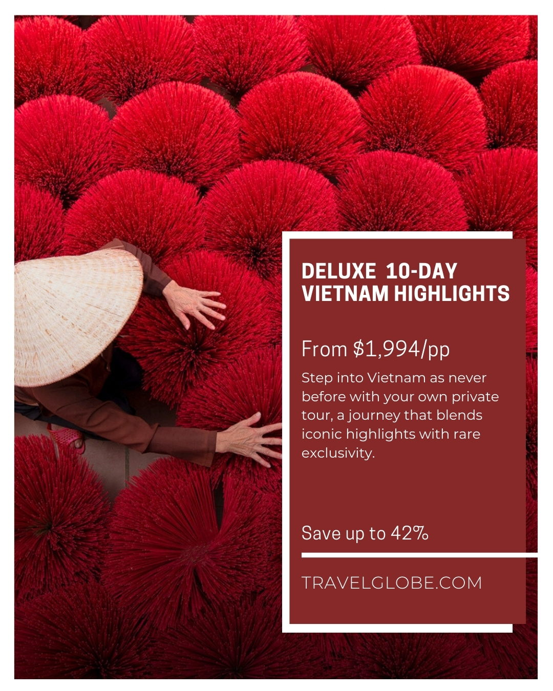 Put this one on your 2026 bucketlist: Deluxe 10-Day Vietnam Highlights 2026.
Embark on an unforgettable luxury journey through Vietnam, discovering emerald waters, bustling cities, and rich cultural treasures. Glide past towering limestone cliffs on a five-star Capella Cruise in Ha Long Bay, explore the lantern-lit streets of Hoi An Old Town, and dive into history at the Cu Chi Tunnels and Reunification Palace in Ho Chi Minh City.
Enjoy Five-star accommodations across Hanoi, Ha Long Bay, Hoi An, and Ho Chi Minh City and a private air-conditioned transport and two domestic flights, a
dedicated tour director offering insider insights into local culture, food, and landmarks and a Ha Long Bay cruise with heated pool, waterslide, jacuzzi, and optional free-flow drinks.
A perfect blend of culture, history, adventure, and luxury, experience Vietnam the way it was meant to be seen.
Whether you are looking for a package holiday to Vietnam or want a bespoke itinerary, our agents can find the perfect deals, accommodation, activities and hidden gems. Give us a call to discuss 1300 836 878
#VietnamHighlights #LuxuryTravel #HaLongB #travelHoiAn #VietnamEscape #Travelglobe #CulturalJourney #LuxuryTour #TravelInStyle #ExploreVietnam