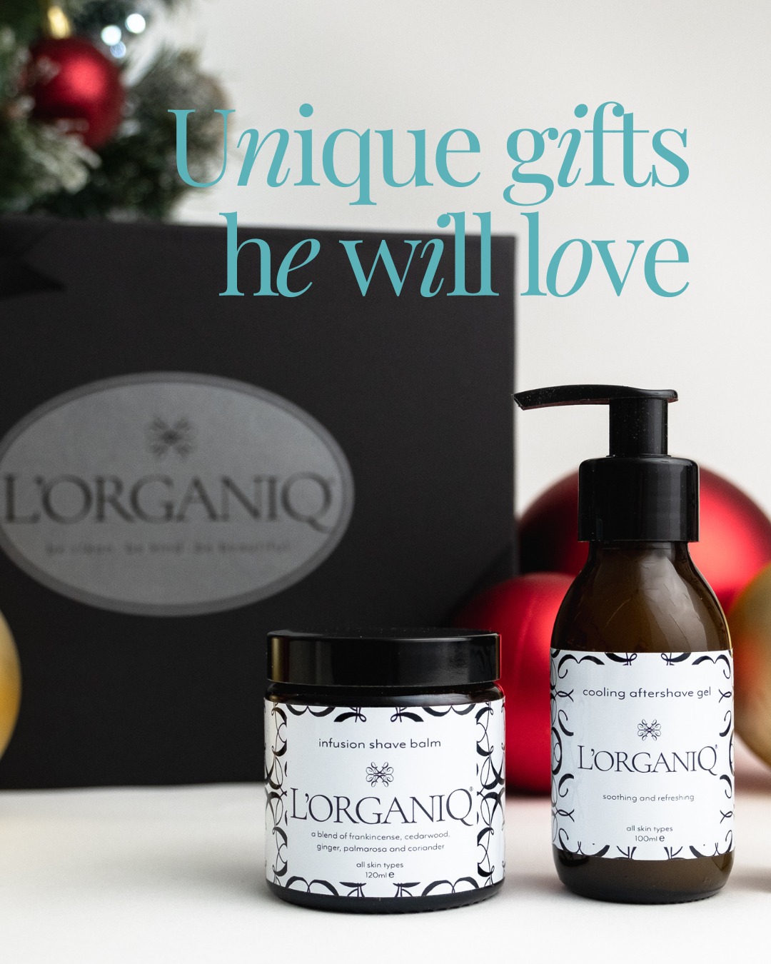 Unique gifts he will love 🎁
From stocking fillers to gift boxes, our men's natural care range make the perfect gift this Christmas.
Save up to 50% off, plus FREE delivery on orders £30+
#uniquegiftsforhim #menscare #shavebalm #aftershave #bodywash #giftsforhim #lorganiq #naturalskincare #veganskincare