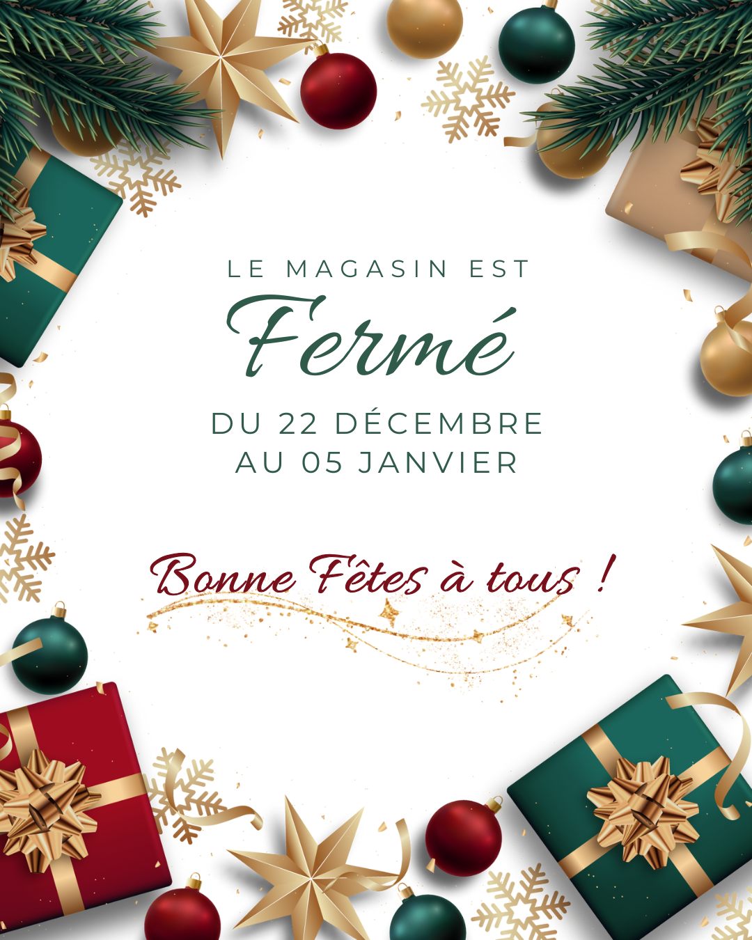 🎄 Fermeture pour les fêtes 🎄
••
Notre magasin & notre boutique en ligne seront fermés du 22 décembre au 05 janvier inclus afin de profiter des fêtes de fin d’année.
•
Toute l’équipe vous remercie pour votre confiance tout au long de l’année ✨
Nous vous souhaitons de très belles fêtes, pleines de joie, de partage et de beaux projets nautiques ⛵
•
👉À très bientôt !
••
••
#hiver #fetes #joiedevivre #HappyNewYear #Noël #happy 🎅🎄