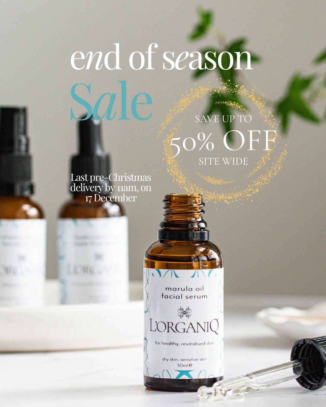 Order today by 11am to guarantee pre-Christmas delivery 📦🎄
Save up to 50% off site wide, plus FREE delivery on order £30+
#christmassale #prechristmasdeadline #naturalskincare #sale #lorganiq #veganskincare #gifts