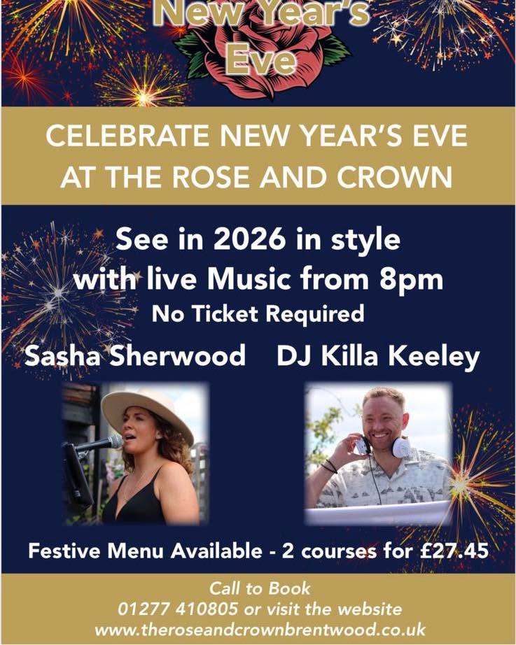🥂🎉 LAST FEW TABLES FOR NYE! 🎉🥂
New Year’s Eve… without the eye-watering prices 👀❌
Yep, you read that right — no extortionate prices here!
🍽️ Two courses for just £27.45
🎶 Live music from Sasha & Rob to help you sing, dance, and accidentally stay up past midnight 😏
Eat well, drink better, and see the New Year in properly — not staring at your bank app in horror 😂
📍 The Rose & Crown, Brentwood
📞 Call: 01277 410805
💻 Book online:
👉 https://web.dojo.app/create_booking/vendor/56Zde-9zdMk87e8zpQFmllJ3Ys3tPOtKa3FkzVjx31Q_restaurant
Last few tables left — don’t be the one saying “we should’ve booked…” 🎆🥂
#NYEBrentwood #RoseAndCrownBrentwood #NewYearsEvePlans #LiveMusicNYE #NoRipOffPrices #FestiveDining #SeeInTheNewYear 🎶🍾🎉