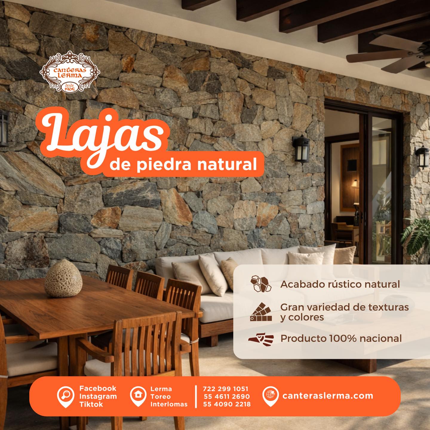 La piedra laja natural aporta carácter, resistencia y elegancia a muros y fachadas. 🏡🧡
Tenemos el recubrimiento ideal para todos tus proyectos. 📲 https://www.canteraslerma.com
📩 Solicita tu cotización hoy.
#PiedraLaja #PiedraNatural #CanterasLerma #Fachadas #MurosDecorativos #Arquitectura #Diseño #hechoenmexico #diseñomexicano