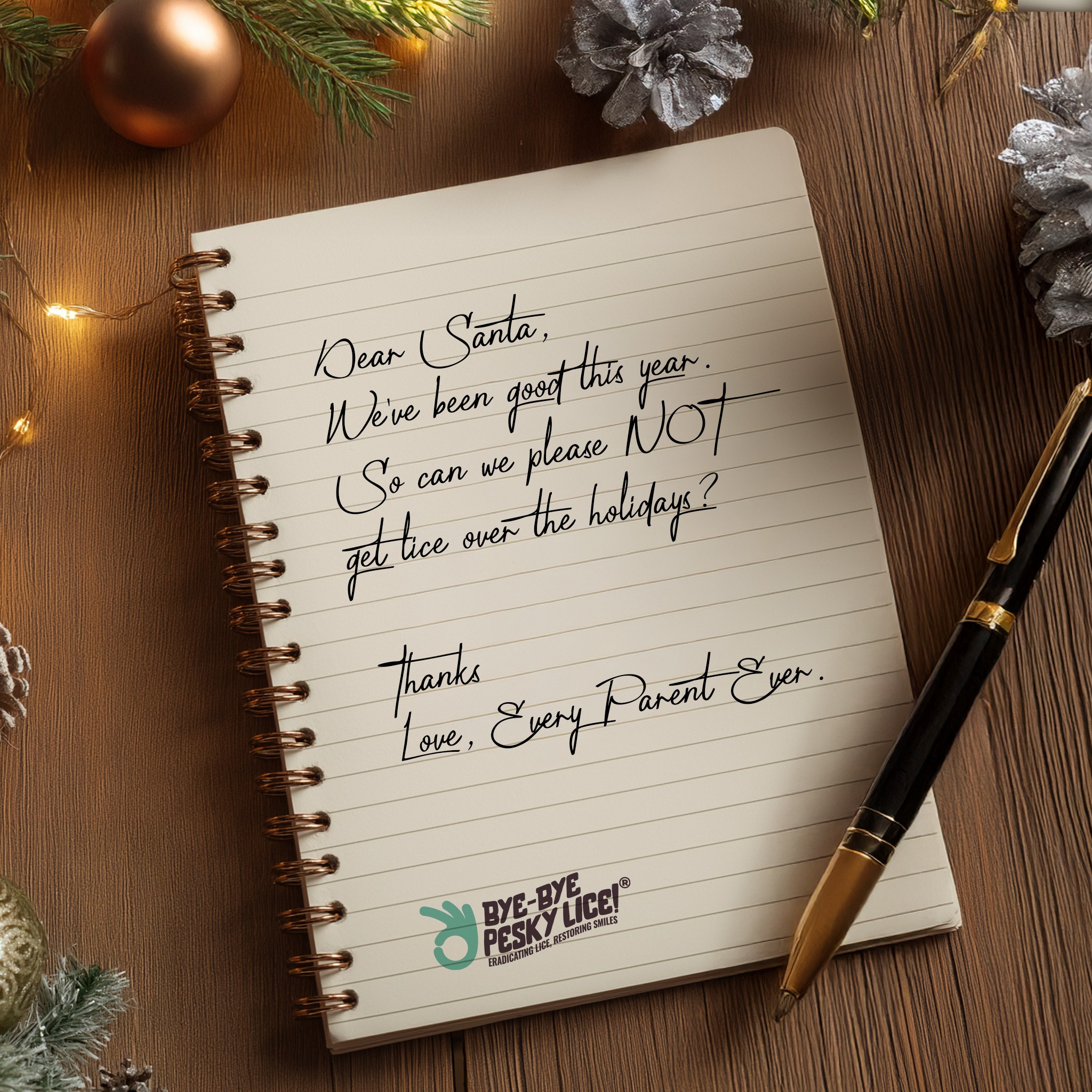 🎄✏️ A letter no parent ever expected to write...
Sound familiar? 😅
Lice doesn’t care if it’s Christmas break. But don’t worry — we do.
🧼 We come to your home
🌿 We use natural, safe products
✔️ 30-day lice-free guarantee
Don’t let lice steal your holiday joy.
📲 Tap the link in bio to book same-day help. We’ve got you 💆♀️
#ByeByePeskyLice #LiceDuringHolidays #ParentLife #HolidayRealness #MomTruths #NaturalLiceTreatment #SchoolNurseCall #NJParents #LongIslandMoms #InHomeLiceRemoval #HolidayChaos #NoMoreLice
