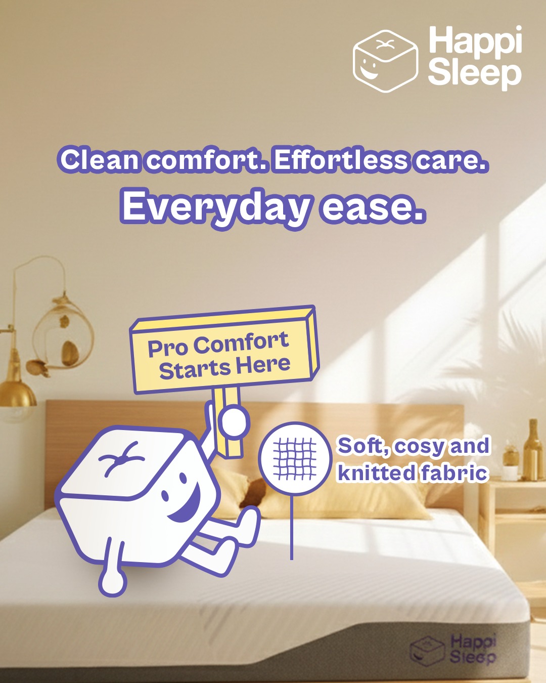 All the right feels for your happiest sleep! 🥰 Cubie’s favourite mattress comes wrapped in knitted jacquard crafted from kenaf and reloop fibres, paired with medium-firm support that suits every sleeper.
Discover happier Zzz’s with the H+ Pro today.
#HappiSleep #DreamWithUs