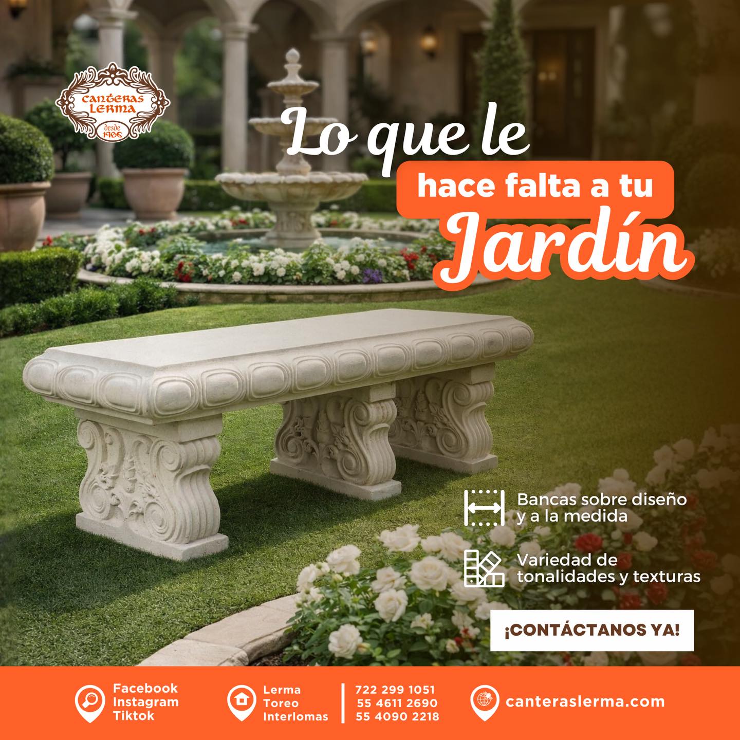 Bancas de piedra natural que transforman terrazas y jardines con estilo, resistencia y carácter. 🧡🏡
Fabricación sobre diseño • Calidad premium
📲 https://www.canteraslerma.com
#PiedraNatural #CanterasLerma #DiseñoExterior #ArquitecturaMexicana #bancas #hechoenmexico