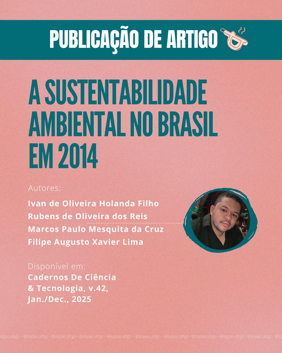 📚 Rubens de Oliveira dos Reis, pesquisador do SOPAS, acaba de publicar um artigo!
No artigo intitulado “A sustentabilidade ambiental no Brasil em 2014", os autores apresentam uma pesquisa sobre sustentabilidade, especificamente acerca do índice de sustentabilidade ambiental (ISA) nas unidades federativas do Brasil em 2014.
Nos resultados, foi observado que 23 unidades federativas (82,14%) estiveram em apenas um cluster, com nível alarmante para o ISA, enquanto os outros estados apresentaram um nível crítico de ISA. Foi desenvolvida, também, a análise de variância (ANOVA), na qual as variáveis emissão de CO2 e números de focos de calor foram as que melhor diferenciaram os três clusters.
Você pode conferir o artigo pelo link: https://apct.sede.embrapa.br/cct/article/view/27652