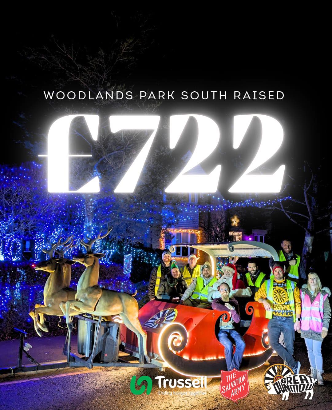 Thank you SO much to Woodlands Park South Area, for raising a fantastic amount of money for local good causes.
As well as 5 crates of foodbank bits for Uttlesford Foodbank and a load of toys for The Braintree Salvation Army.
Also, if you havenโt seen the amazing lights on Woodlands Park Drive (in the photo) go and check them out. They are raising money for Crisis, donation link in the comments below ๐๐ผ
Youโre ALL on Santaโs good list!!! ๐