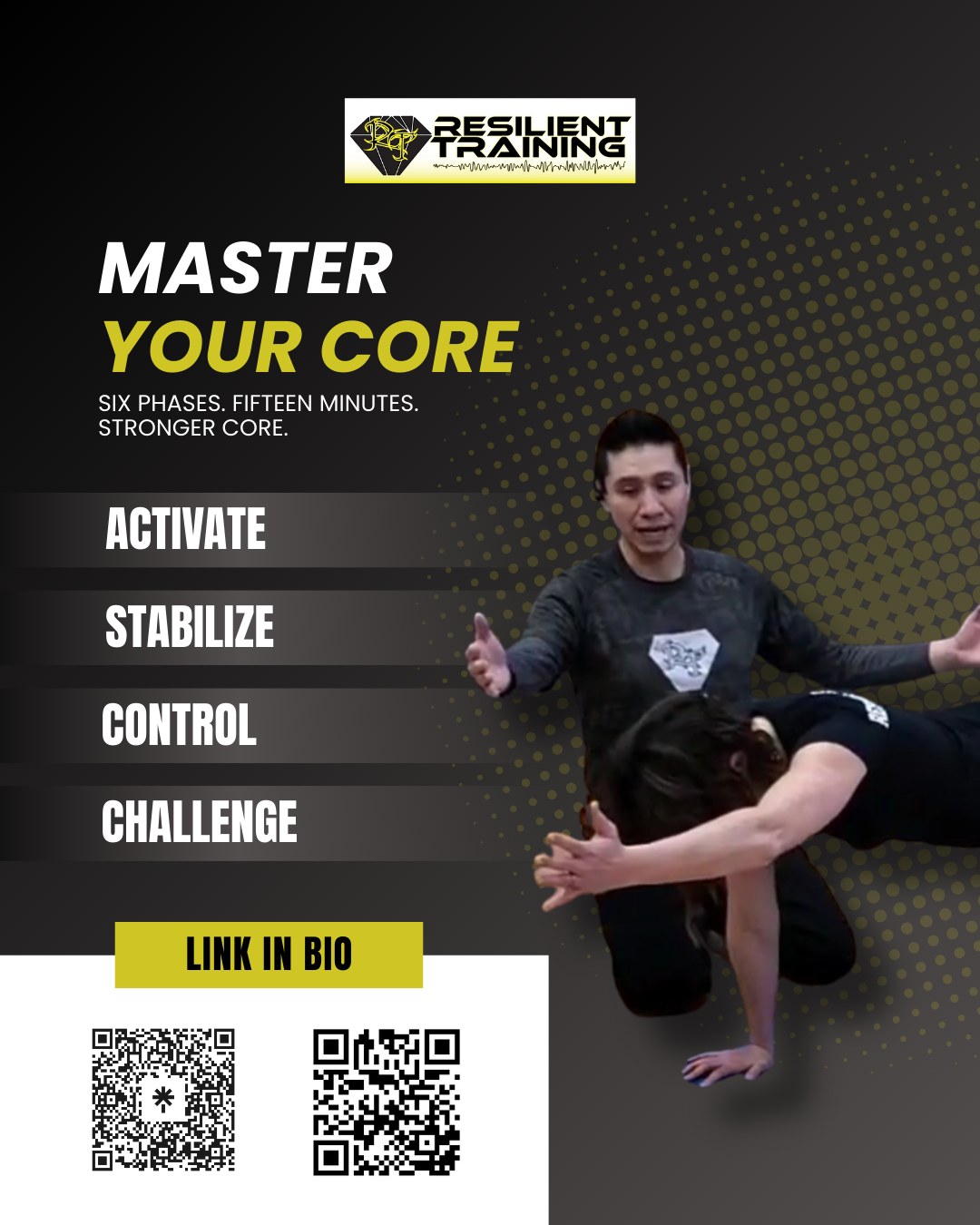 Consistency beats complexity.
From beginner activation to full-body control, Resilient Training's Core Training Program teaches you to activate and control your core, building strength and stability from the inside out. Fifteen minutes a day can transform how your body moves.
Master your core today. Link in bio.
#coretraining #coretrainingprogram #homeworkout #functionaltraining #functionalfitness #beginnerworkout #onlinecoaching #personaltraining #personaltrainer #stayactive #staystrong #stayresilient #ResilientTraining