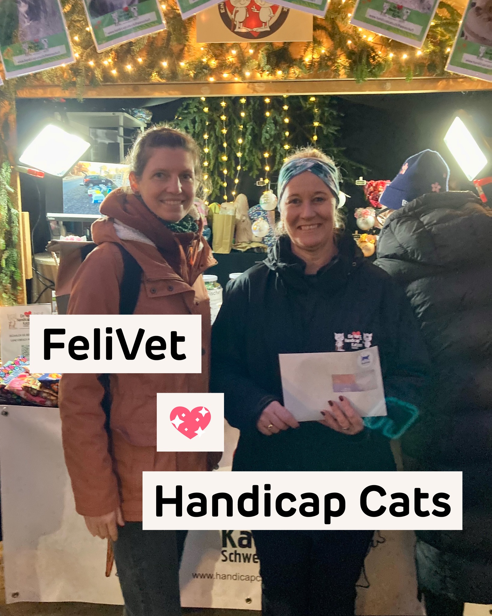 Praktisch: Nur wenige Gehminuten von unserer Praxis am Zuchwiler Zeughausweg ist der "Soledurner Wiehnachtsmäret" auf dem Kreuzackerplatz. 🕯🎄
Wir haben die Gelegenheit genutzt, um @handicapcats.ch ein Couvert mit den Spenden vorbeizubringen, die bei unserem letzten Kurs zusammengekommen sind. 💖 Alles kommt den Katzen zugute, die dank Handicap Cats ein neues Zuhause finden.
Sie haben am Markt einen tollen Stand mit vielen witzigen und hübschen Geschenkideen rund um Katzen. Definitiv einen Abstecher wert! Der Weihnachtsmarkt ist noch bis am Sonntag.
Mehr über den Verein und Spendenmöglichkeiten findet ihr auf ihrer Webseite: www.handicapcats.ch/