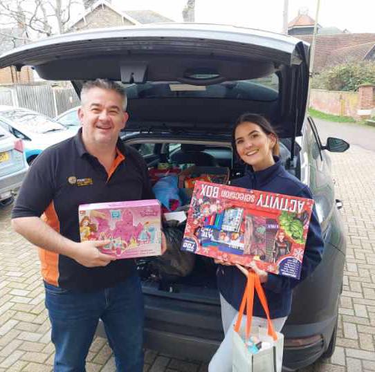 Earlier today our Chairman Gareth headed over to see Sophia at The Braintree Salvation Army to deliver a car full of new toys for their Christmas appeal! โค๏ธ
Sophia was clearly so blown away that she didnโt even realise she had the wonderful activity selection box that was donatedโฆ.. upside down! ๐
Jokes asideโฆ. From the bottom of our hearts, THANK YOU to everyone in Dunmow who has donated so far as part of our Santa Sleigh run! ๐
โฆโฆ you are all on the good list! ๐๐ผ
