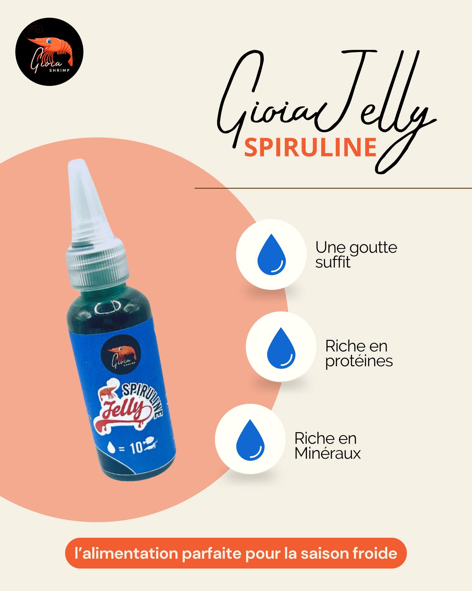 🌿 Découvrez la GioiaJelly Spiruline 🌿
Une goutte suffit pour booster la vitalité et la couleur de vos crevettes !
Riche en protéines et minéraux, c’est l’alimentation parfaite pour la saison froide ❄️
#gioiajelly #gioiashrimp #spiruline #shrimpfood #crevettes #aquarium #shrimpkeeping #shrimplife #crevettesheureuses #alimentationnaturelle #bioaquarium #madeinfrance #aquariumhealthy #shrimpaddict #shrimpcare #innovationaquatique #shrimplovers #aqualife #winteraquarium #shrimpvibes