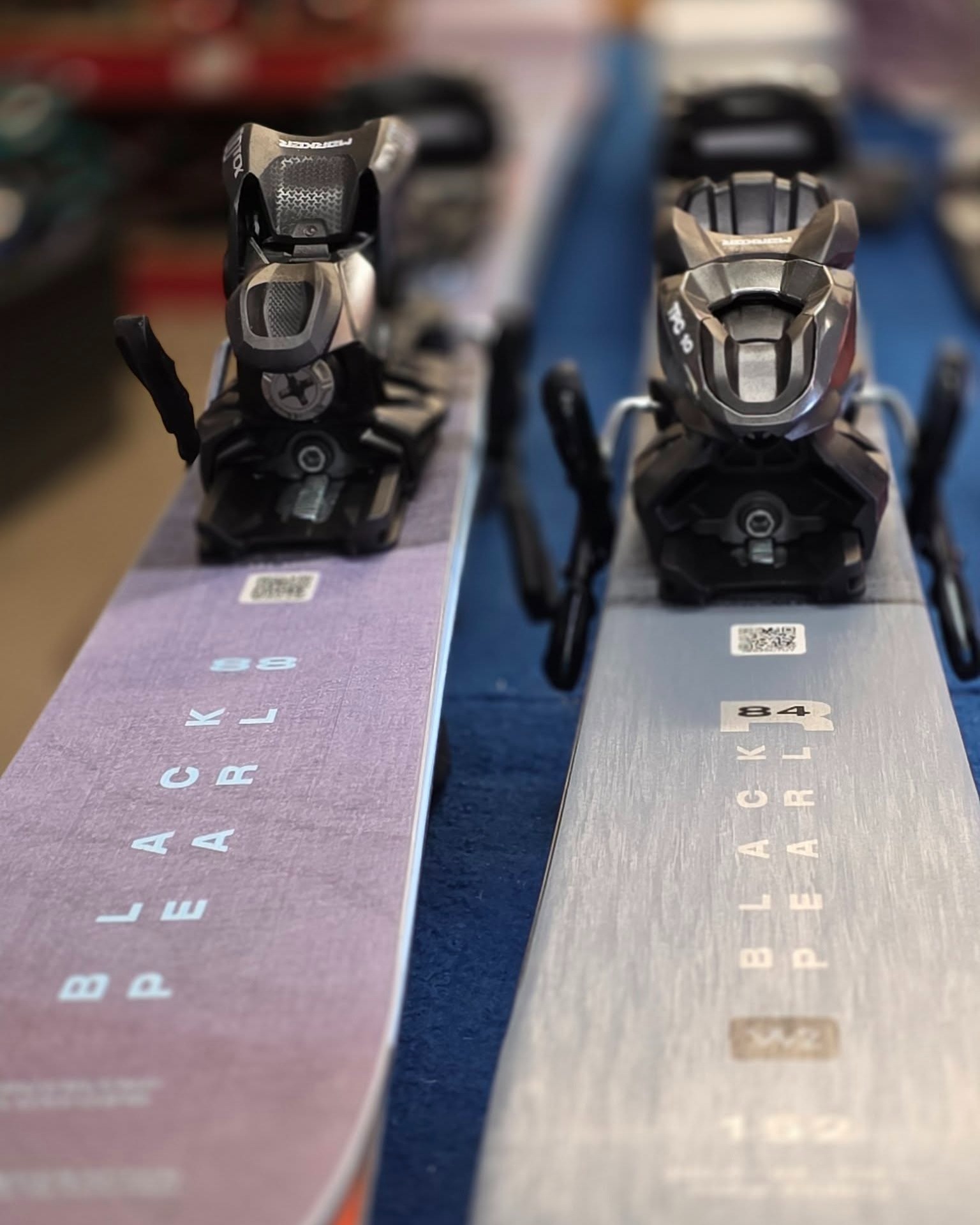 We're pretty stoked about these Black Pearls we have in the rental shop:
from blizzard-tecnica.com
"The Black Pearl 84 is built to trench fresh corduroy, slice through crud, and bite into ice—and dabble in the trees from time to time, thank you very much. With a women’s specific TrueBlend woodcore, it’s both nimble and stable, effortless and strong. With these on your feet, you may never pray for powder again."
"The Black Pearl 88 isn’t just built for how we ski, but why—joy, freedom, and confidence. With a women’s specific TrueBlend core, it is equal parts patience and power. It will venture off-piste for the first time or trench the hardpack for the ten millionth. Carve, surf, cruise or rip—the Black Pearl 88 is as dynamic as the women who ride it."