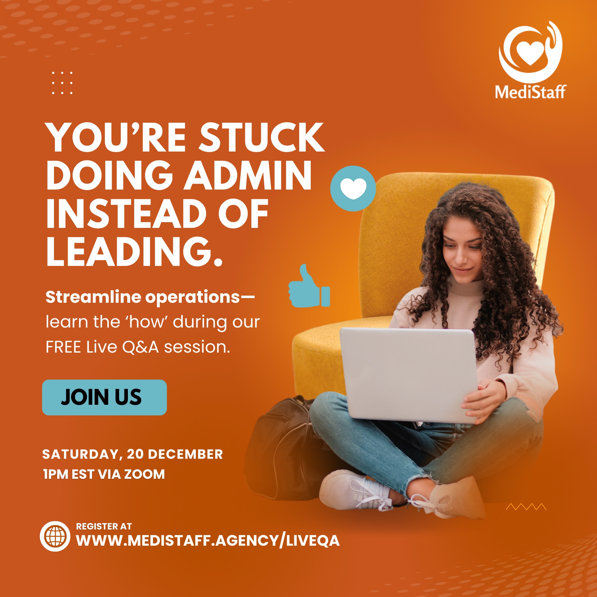 Less admin time means more growth time—and better team support.
🔗 www.medistaff.agency/liveqa
What admin task eats up the most time each week?
#HealthcareEfficiency #LeadershipDevelopment #Operations #HomeCareBusiness #LiveQA #OpenForAll