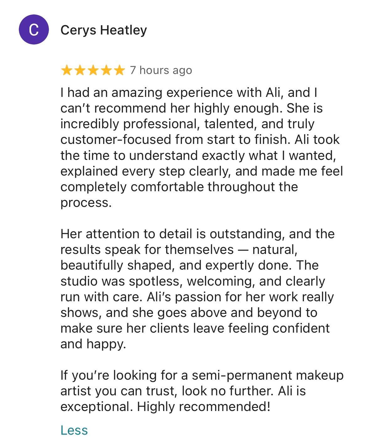 An absolutely lovely review from one of my recent clients ❤️ thank you so much xx