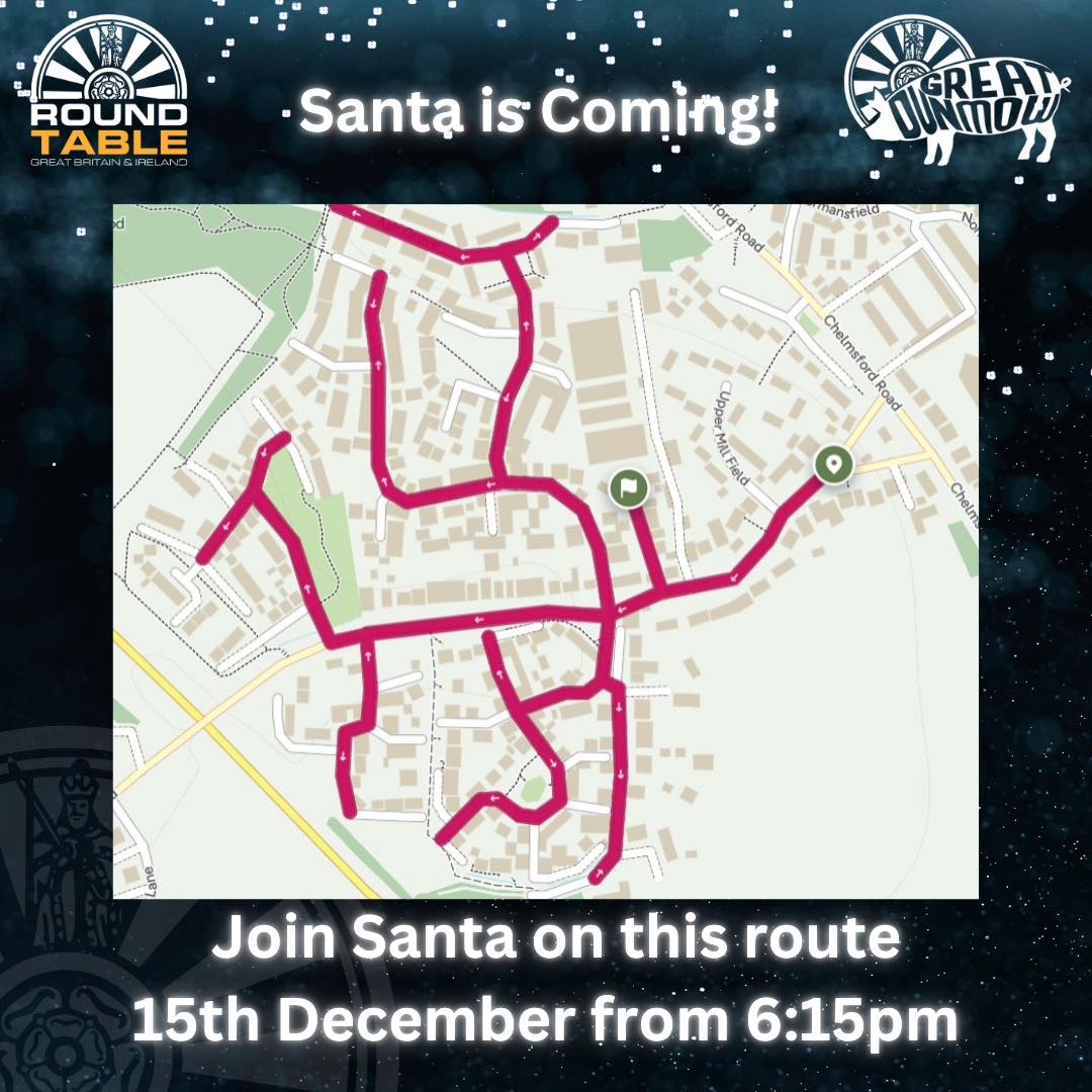 ๐
SANTAโS COMING!! ๐
Tonight (15th December) from 6:15pm
Weโre coming to Ongar Road, Hibbert Drive, Oaklands Close, Hedgerow Grove!!
Remember as well as charity cash donations we are also collecting food for Uttlesford Foodbank and NEW toys for The Braintree Salvation Army
Spread the word by commenting below ๐๐ผ and track Santa at www.dunmowsanta.co.uk
