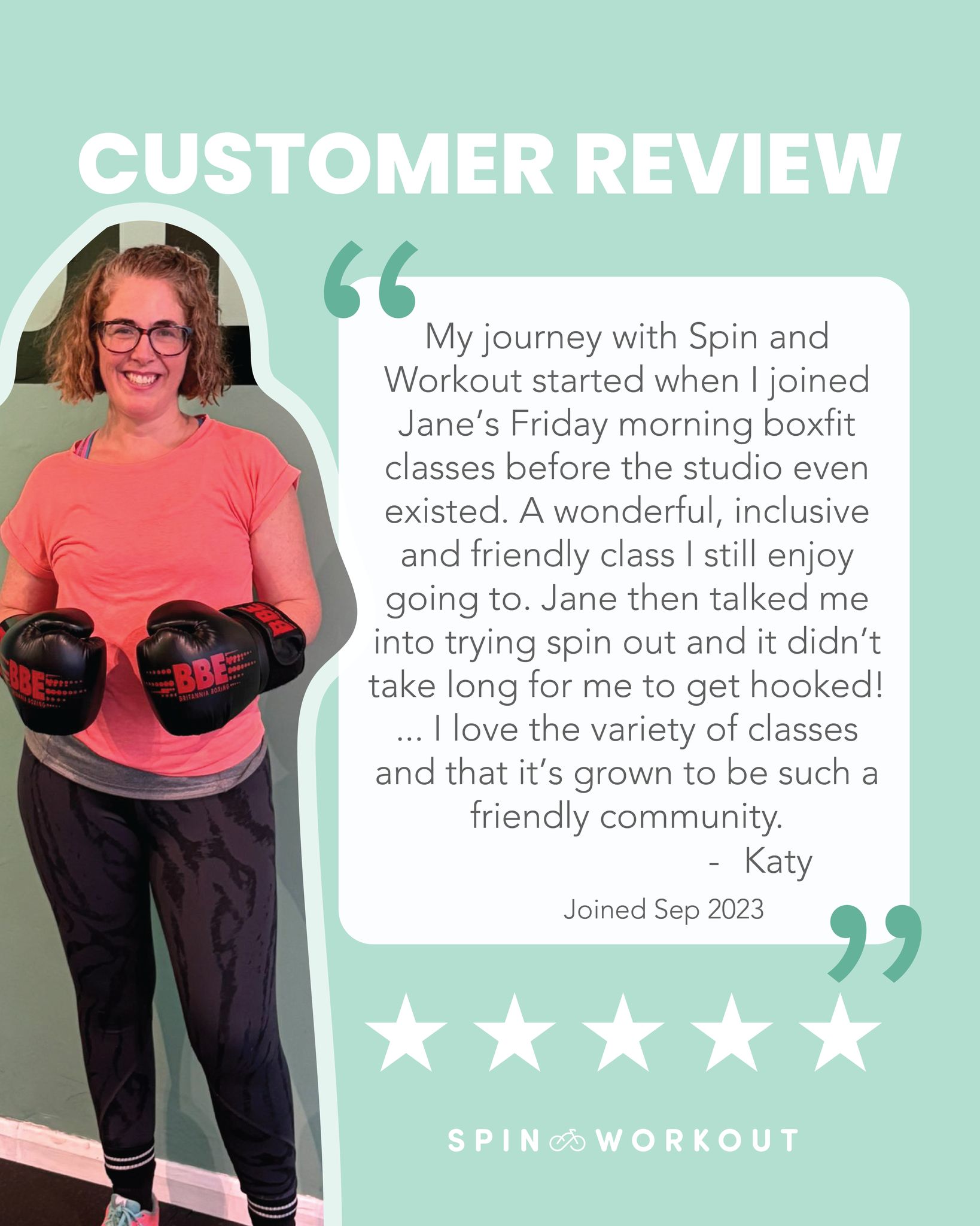 ✨Meet Katy!✨
We absolutely love hearing stories like Katy’s, here’s what she had to say about her fitness journey with us:
“My journey with Spin and Workout started when I joined Jane’s Friday morning BoxFit classes, before the studio even existed. A wonderful, inclusive and friendly class I still love going to.
Jane then talked me into trying spin and it didn’t take long for me to get hooked!
I hadn’t really been doing much regular fitness before I joined, and now I go as often as I can fit it in.
My favourite classes are the morning and lunchtime ones — perfect for balancing busy work and family life, and they set me up so well for the day!
I love the variety of classes and that it’s grown to be such a friendly community.”
Thank you, Katy, for being such a fantastic part of our community, we’re so glad you’re on this journey with us!
✏️If you want to leave us a review or tell us about your fitness journey, get in touch via the contact us page or leave a google review.
🔗Link in bio.
#SpinAndWorkout #CustomerReview #FitnessCommunity #BoxFit #FitnessJourney #Wellness #SouthEastLondon #LeeGreen